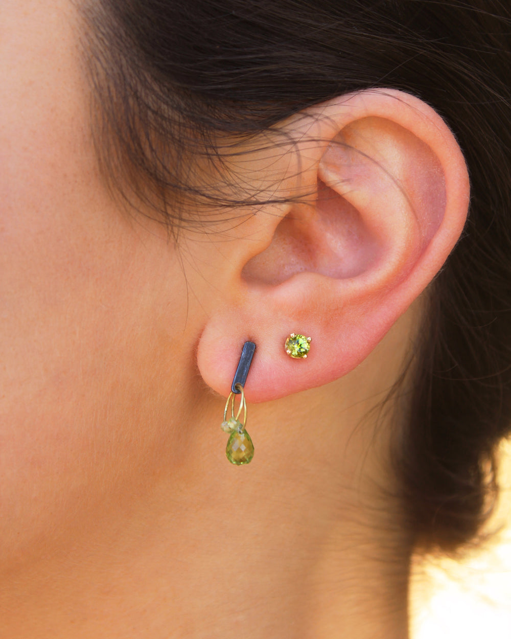 Green Mini Tangle Earrings