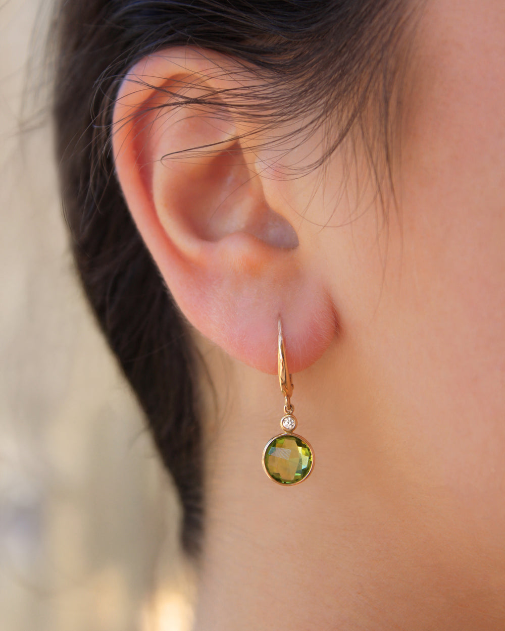 Round Peridot Earrings
