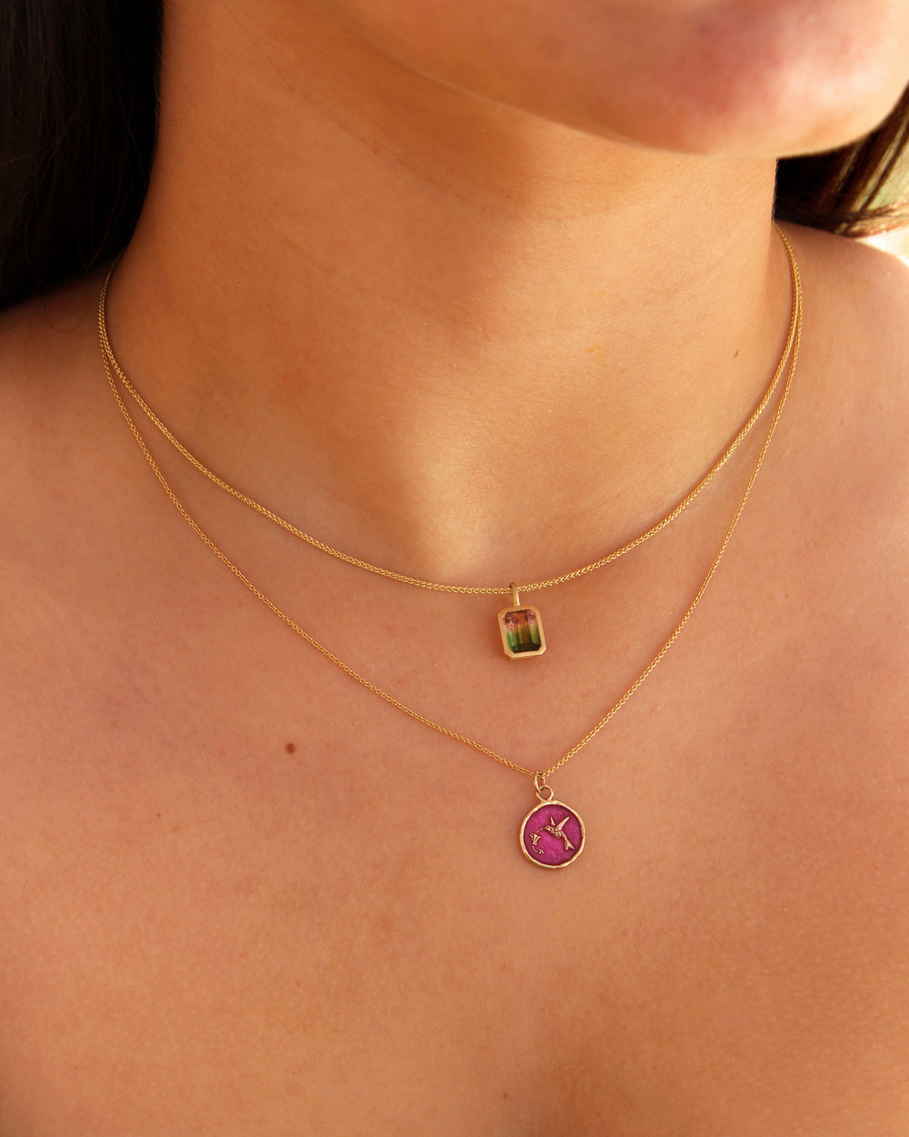 Watermelon Tourmaline Charm