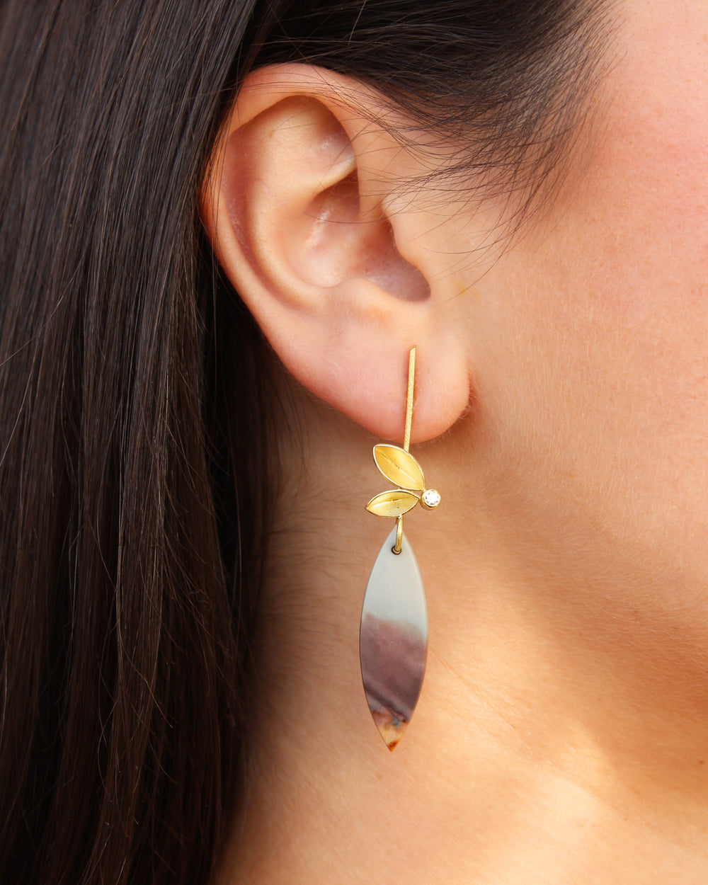 Blue Jasper and Diamond Earrings