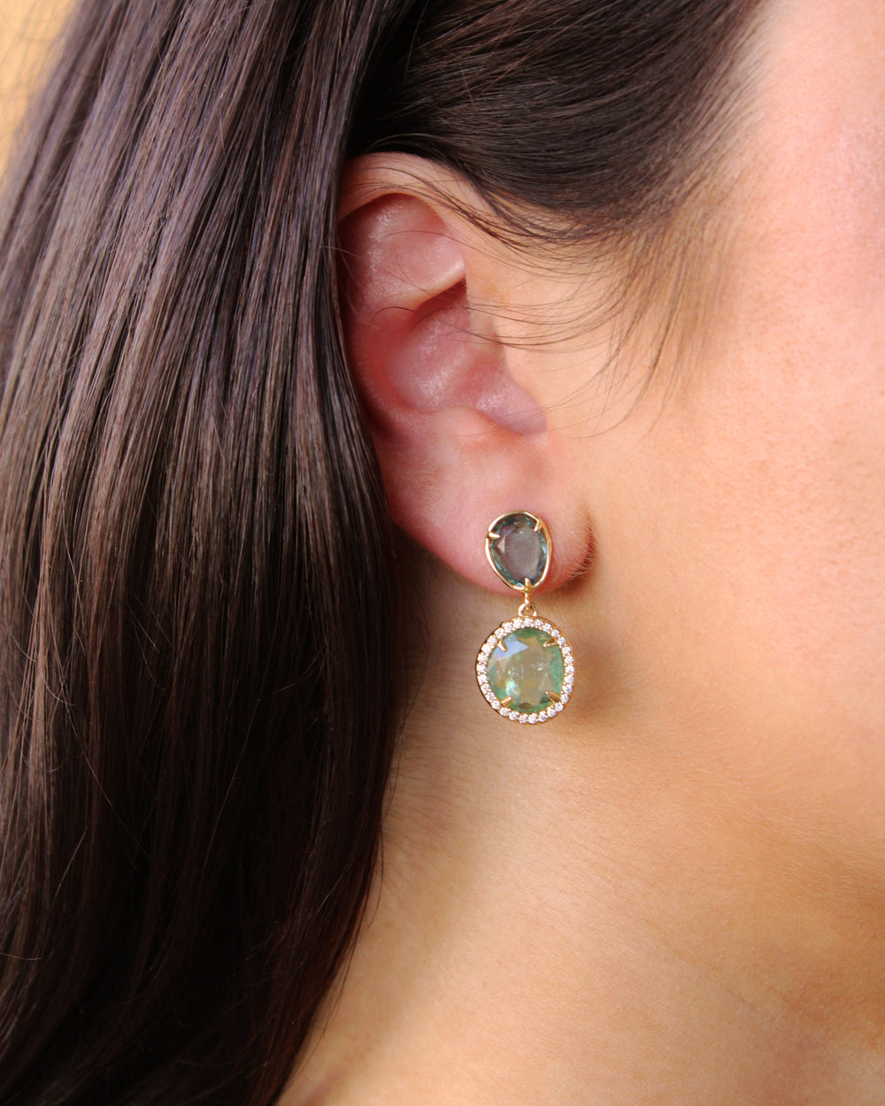 Tourmaline and Diamond Earrings