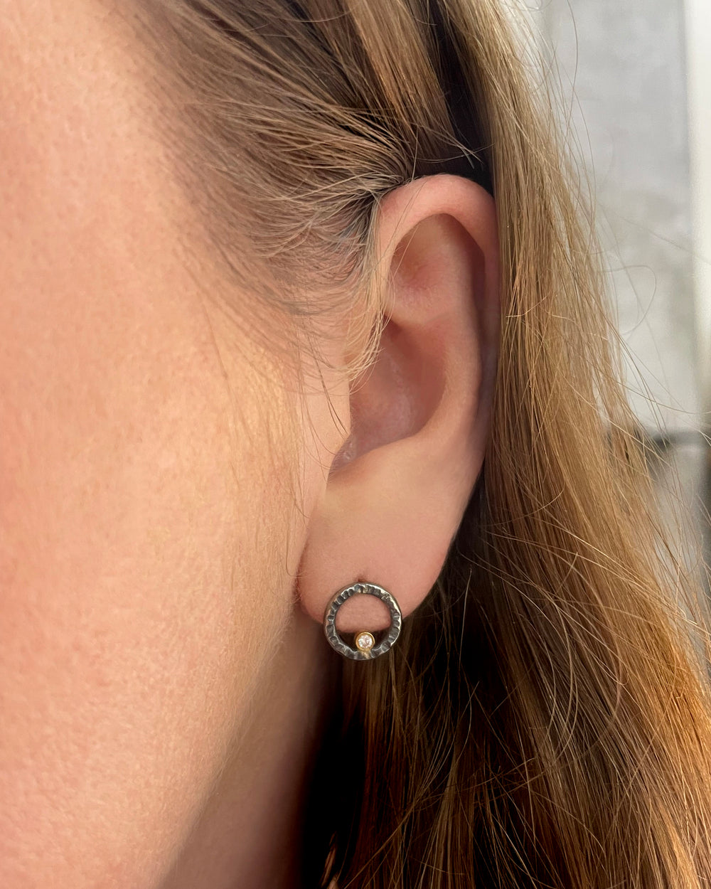 Turning Aspen Studs - Oxidized Silver