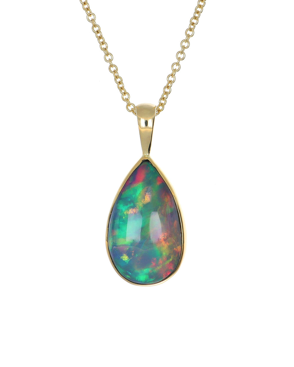Cabochon Pear Opal Pendant
