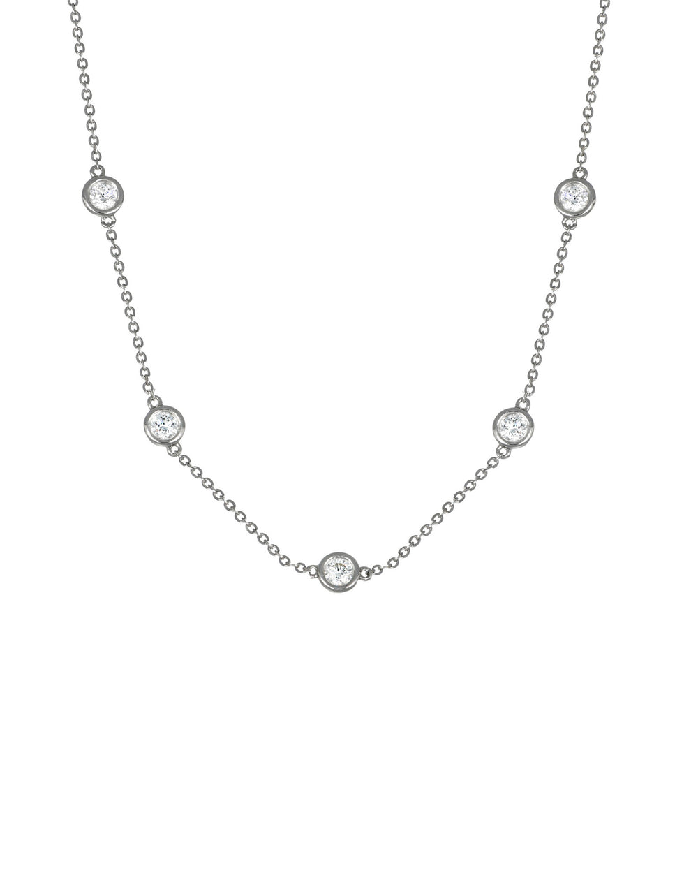 White Gold 2ctw GH SI Lab Diamond station necklace