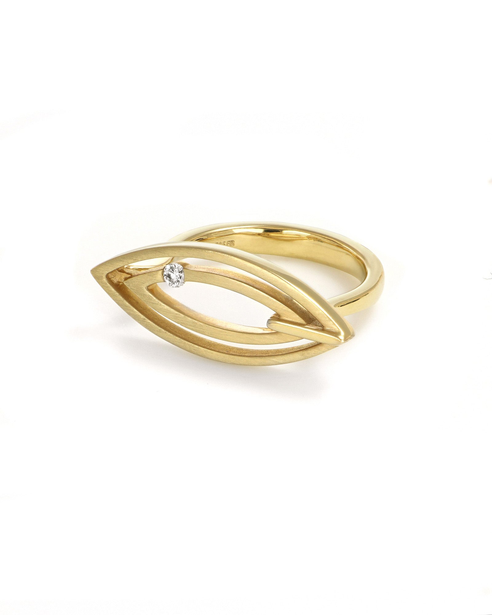 14k Gold Double Marquise Ring