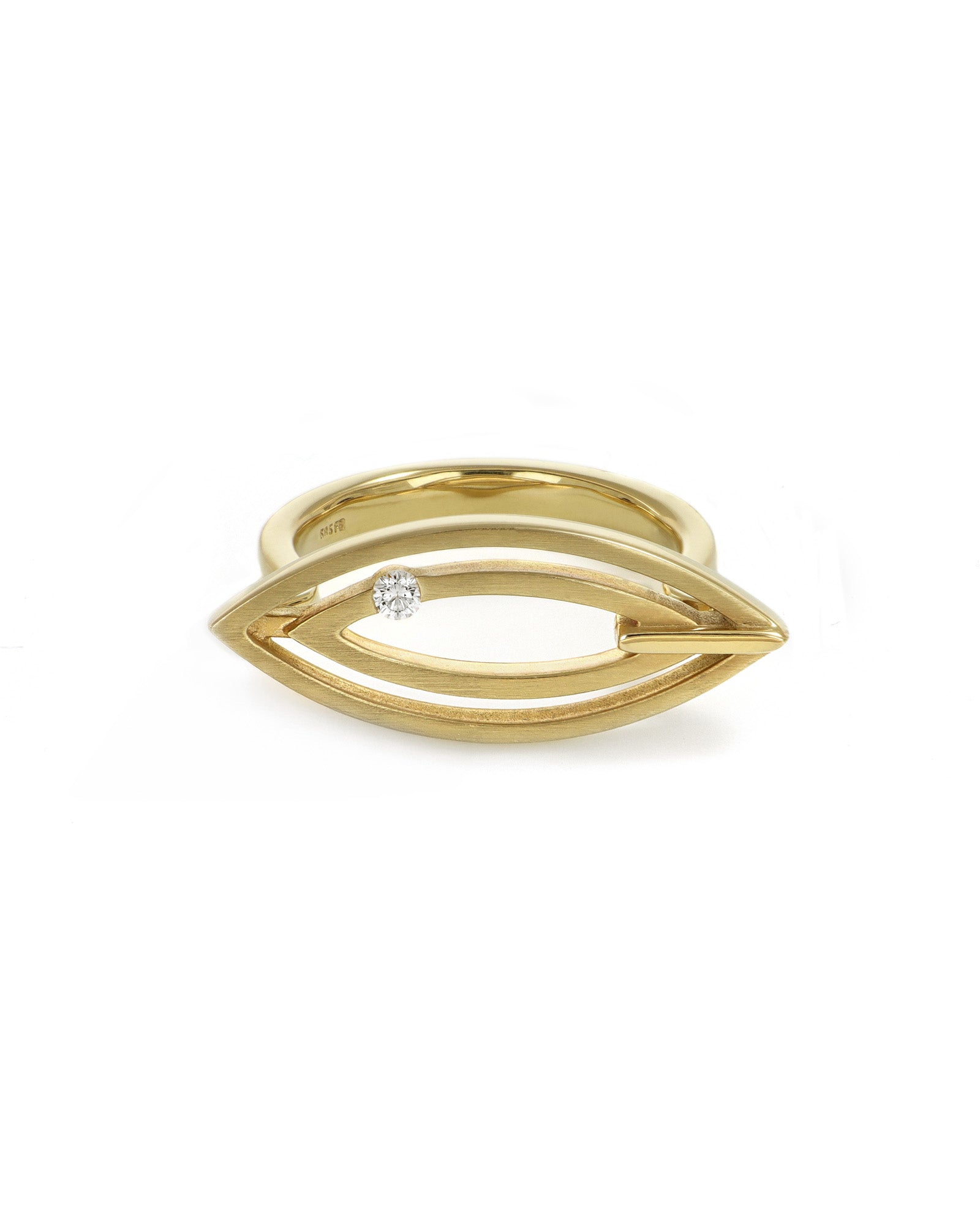 14k Gold Double Marquise Ring