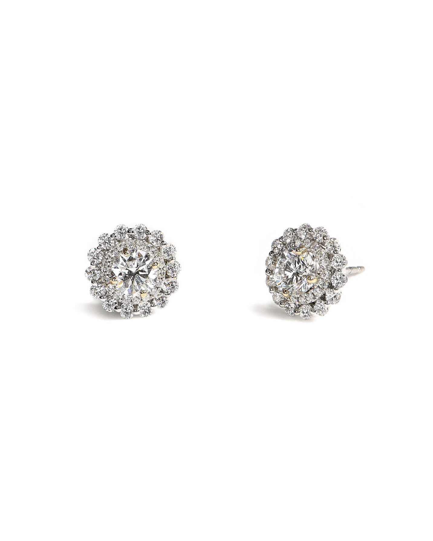 18k White Gold Double Halo Earrings