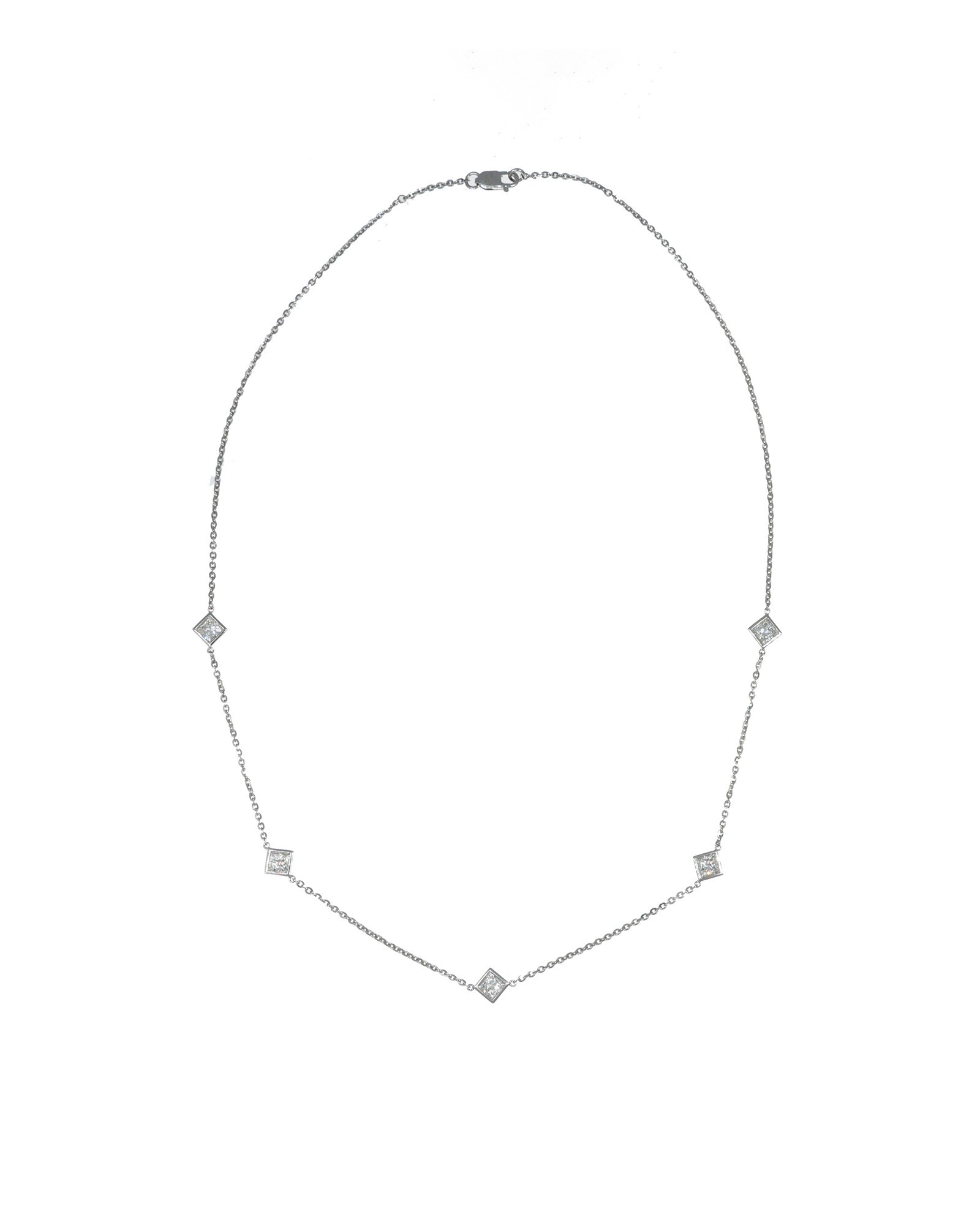 Princess 1.25ctw Lab Diamond Station Necklace