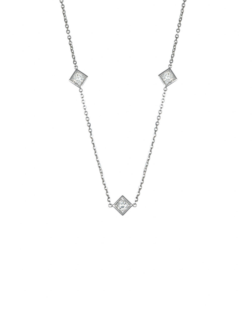 Princess 1.25ctw Lab Diamond Station Necklace