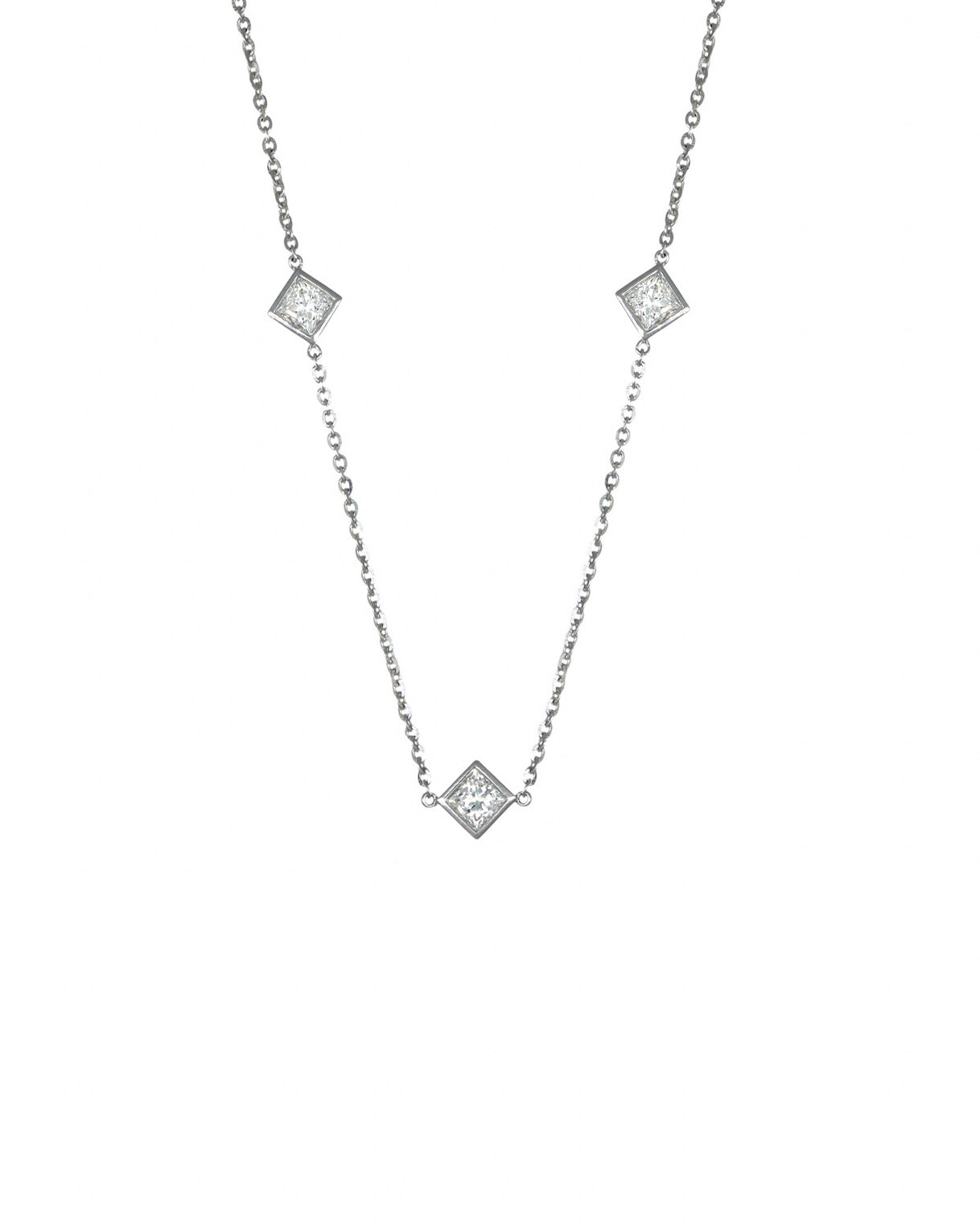 Princess 1.25ctw Lab Diamond Station Necklace