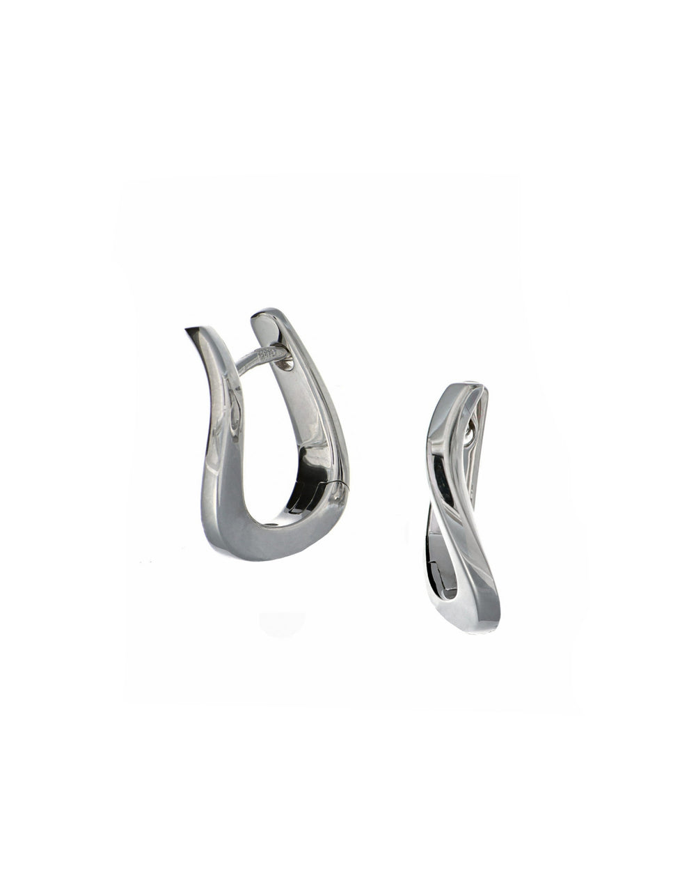 White Gold Wavy Hoop Earring