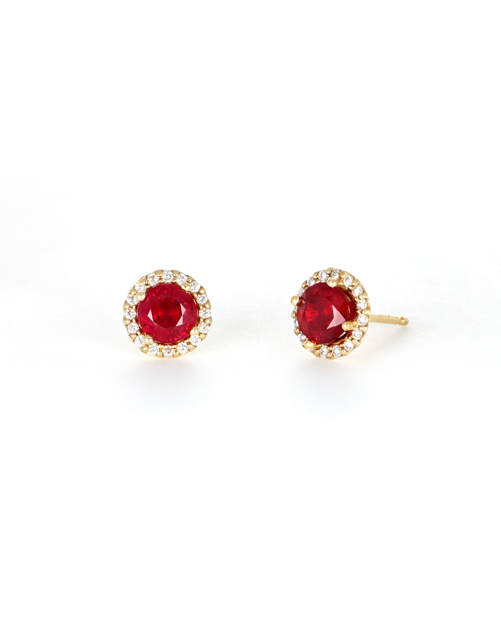 Ruby Halo Earrings