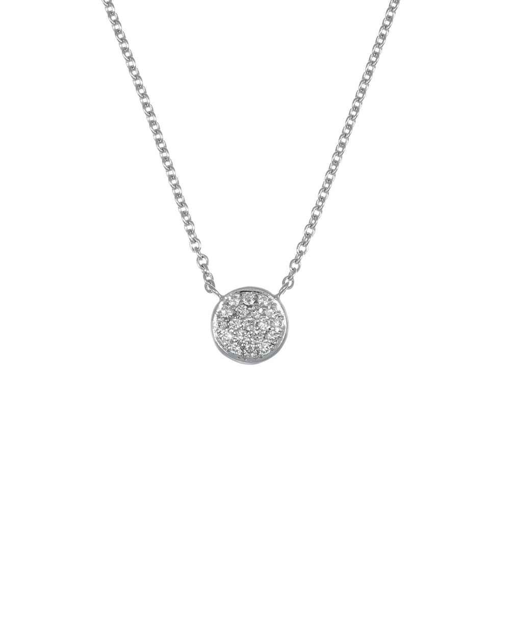 Pave Diamond Button Necklace
