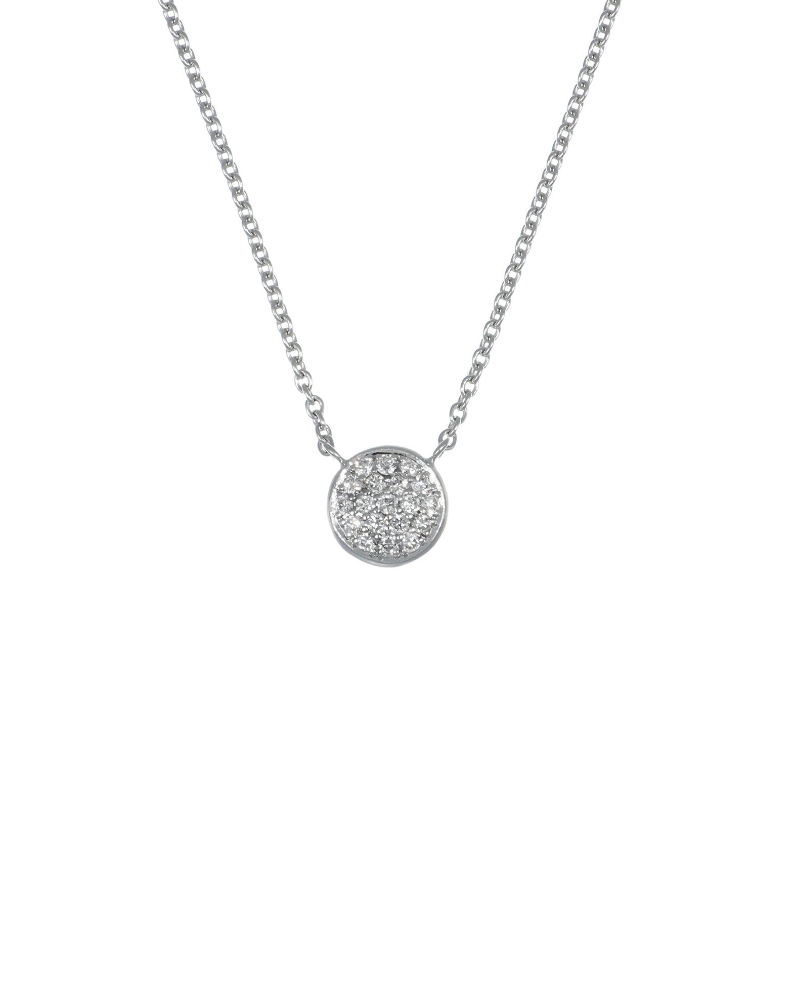 Pave Diamond Button Necklace