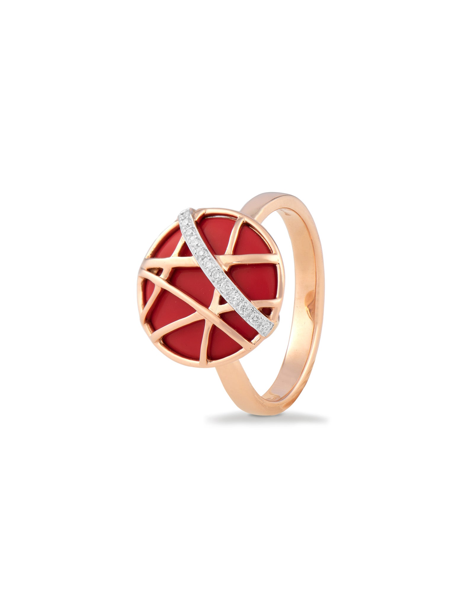 Coral Disc Ring
