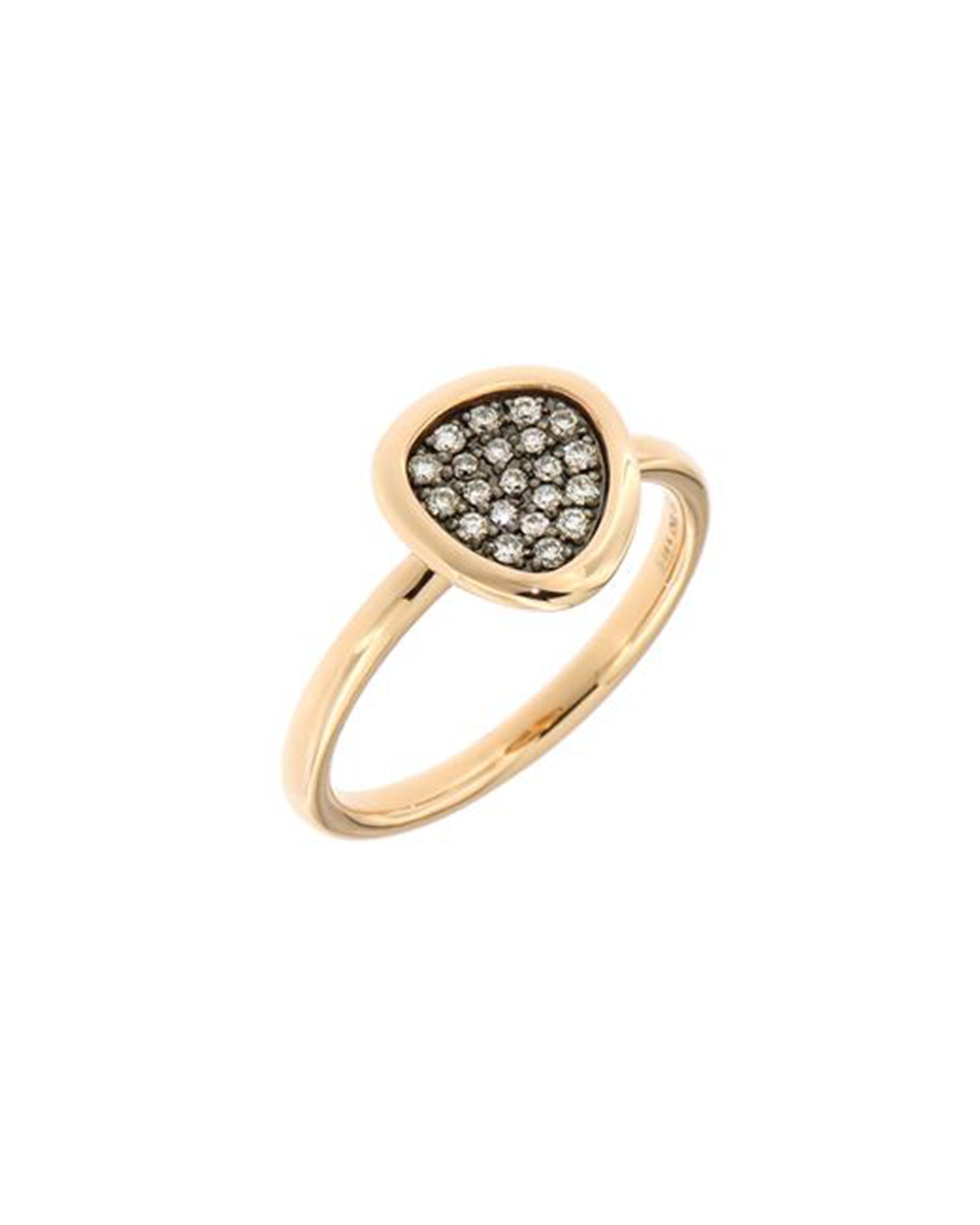 Drop Ring with brown diamonds