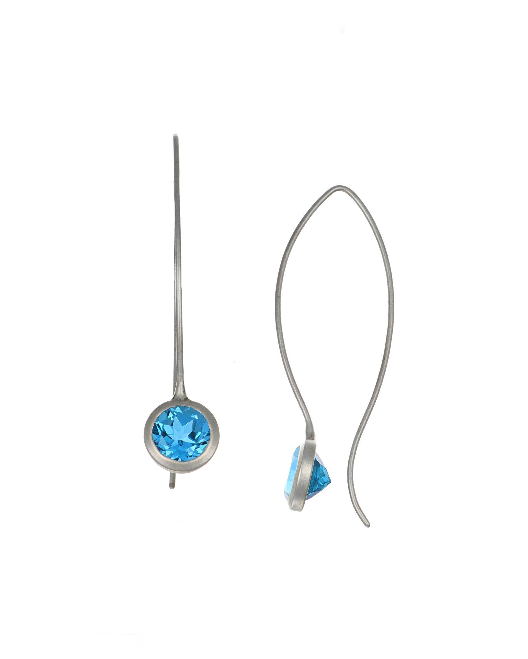 Blue Topaz Comet Earrings