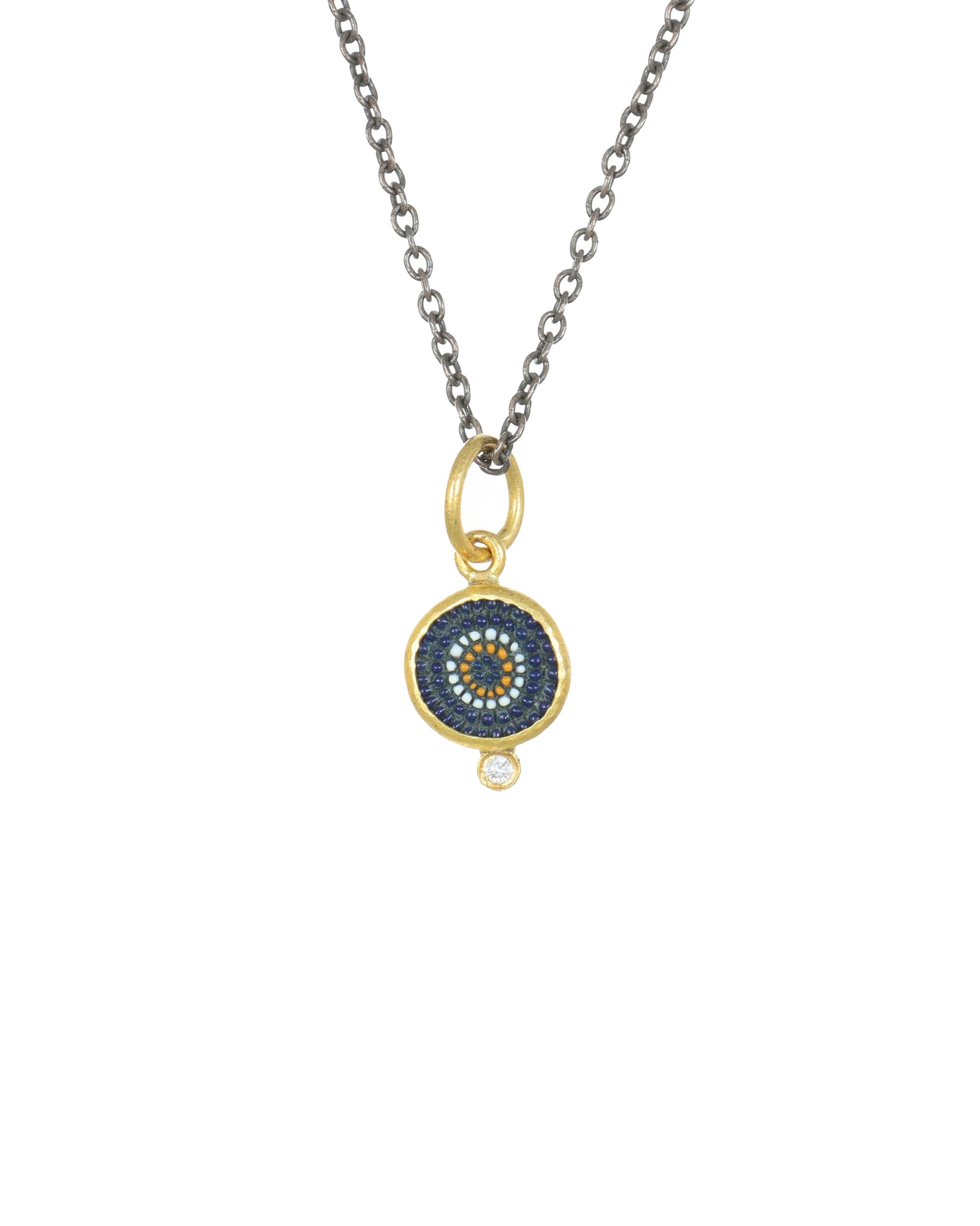 Micomosaic and Diamond 24k Pendant