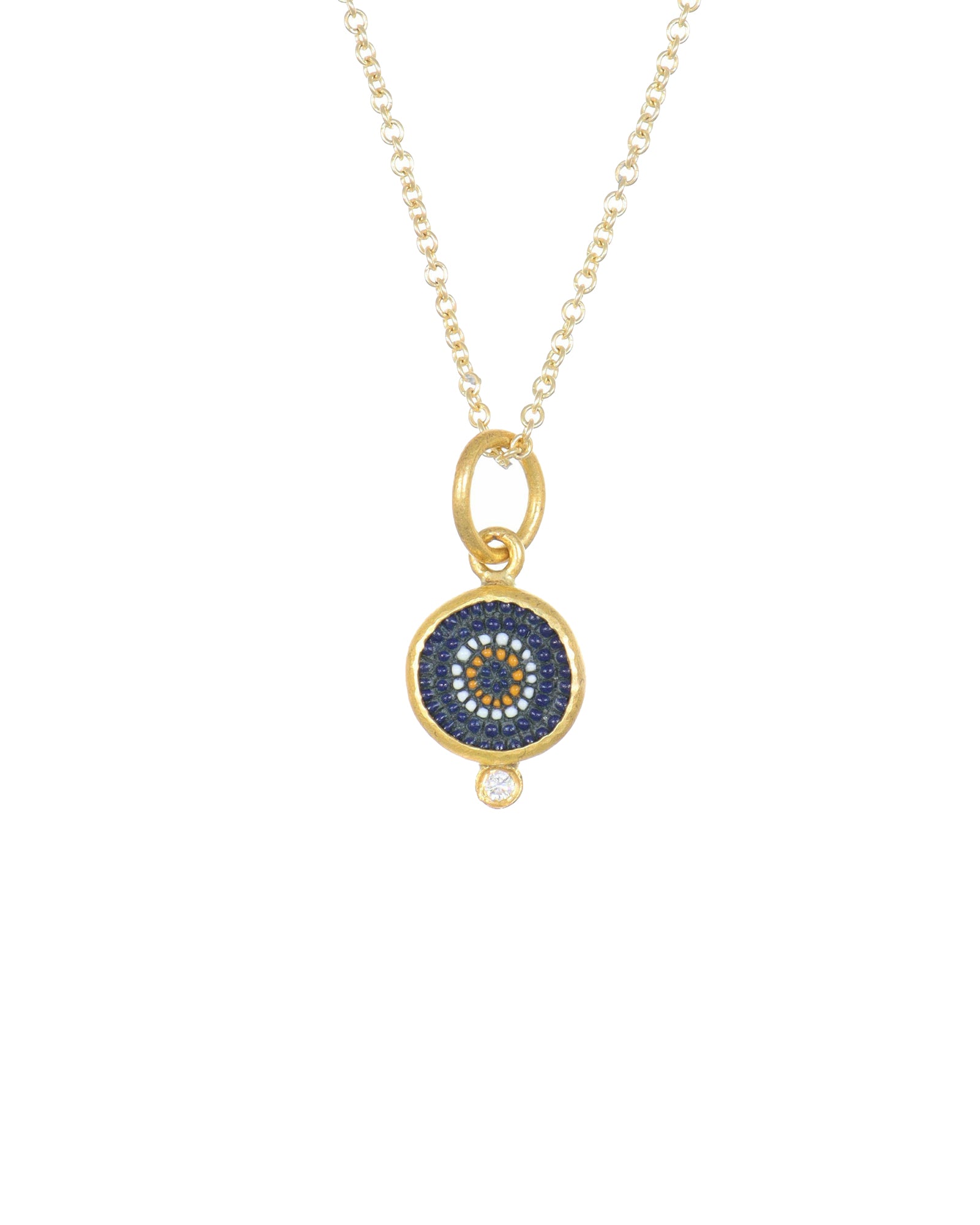 Micomosaic and Diamond 24k Pendant
