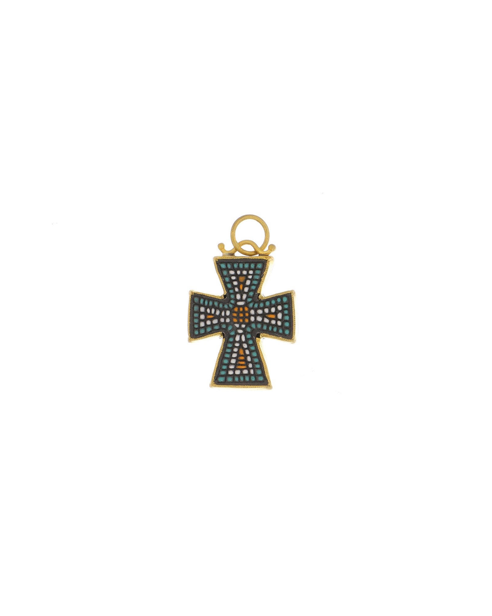 Micro mosaic Cross Pendant