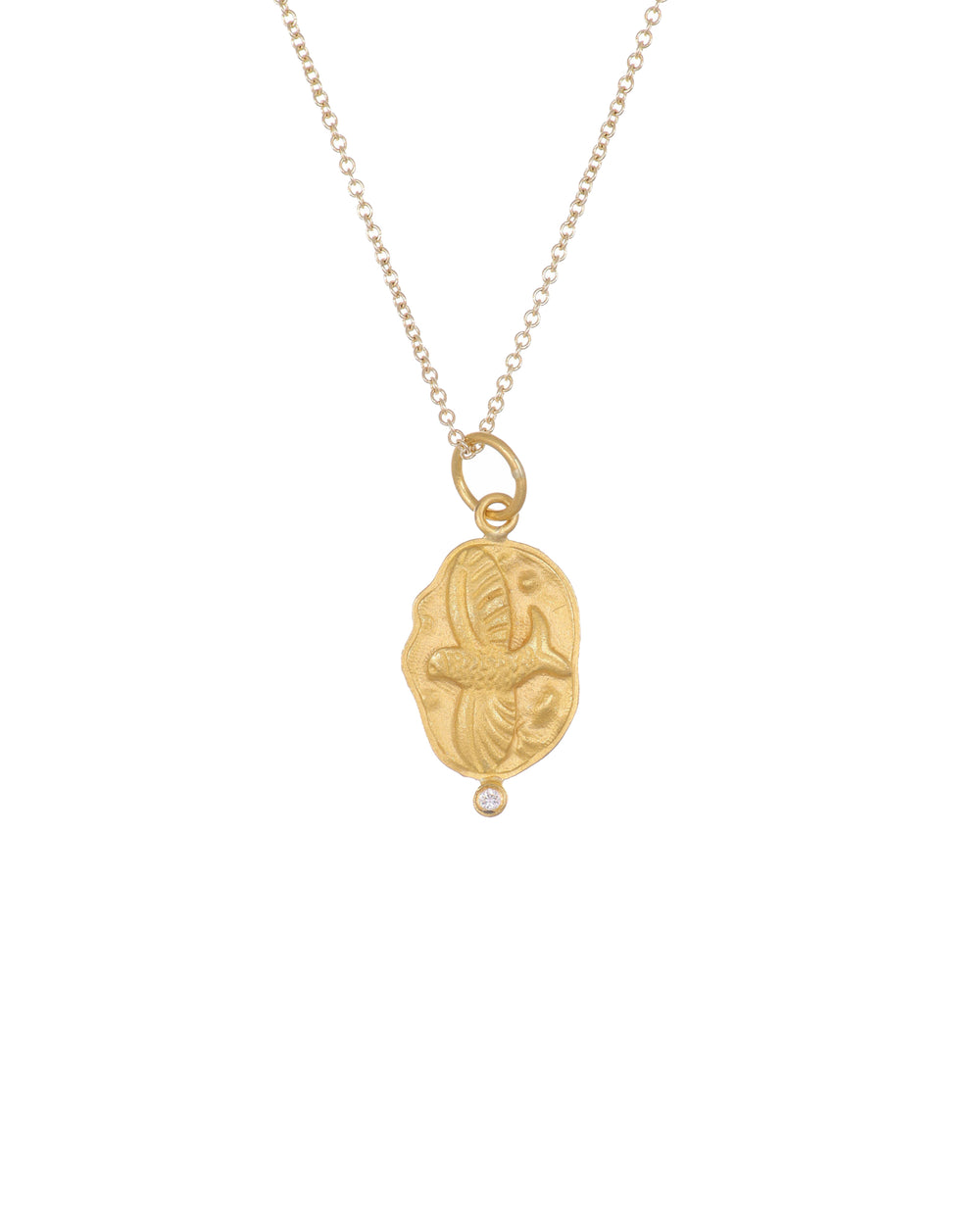 24k Gold Fishbird Pendant
