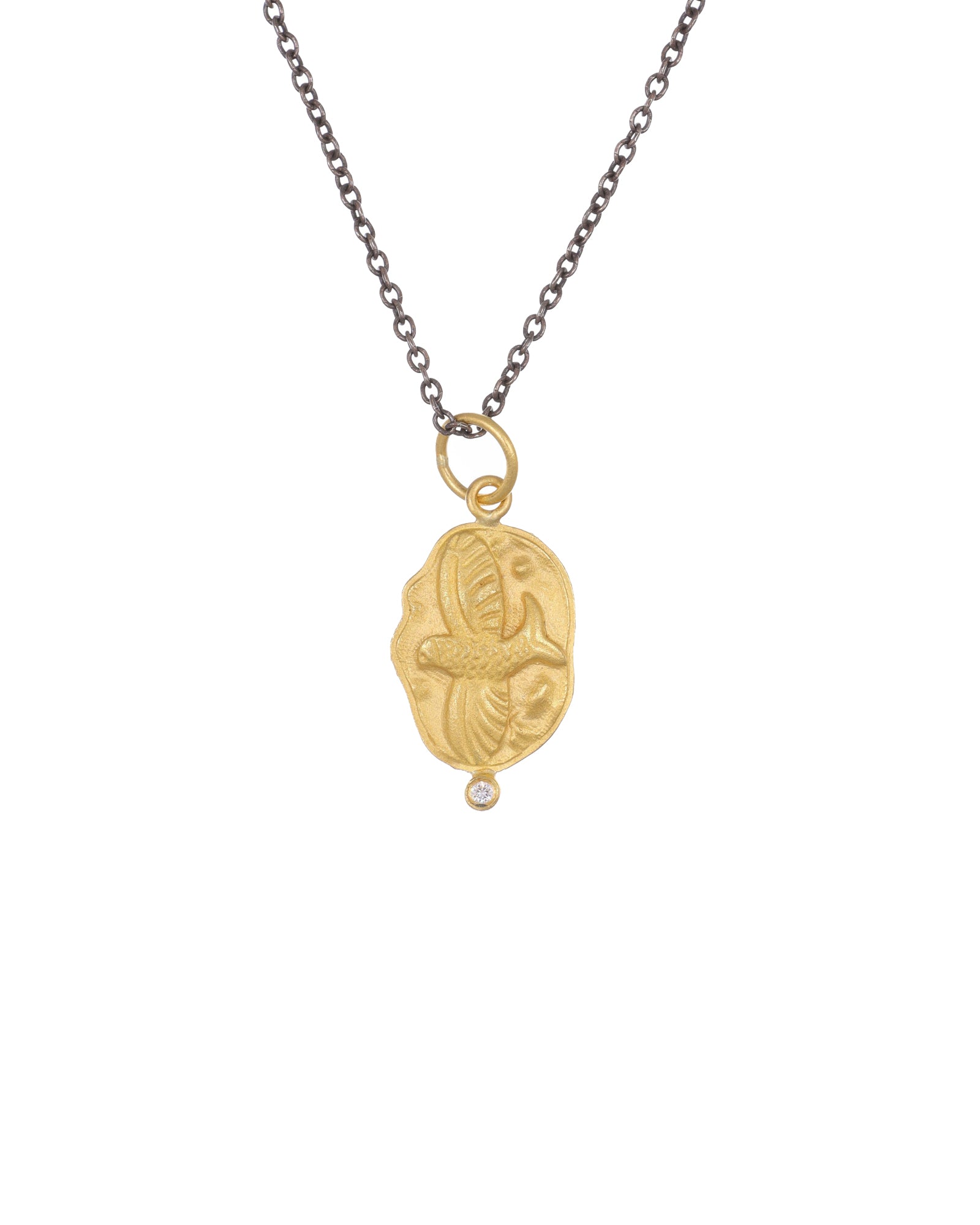 24k Gold Fishbird Pendant