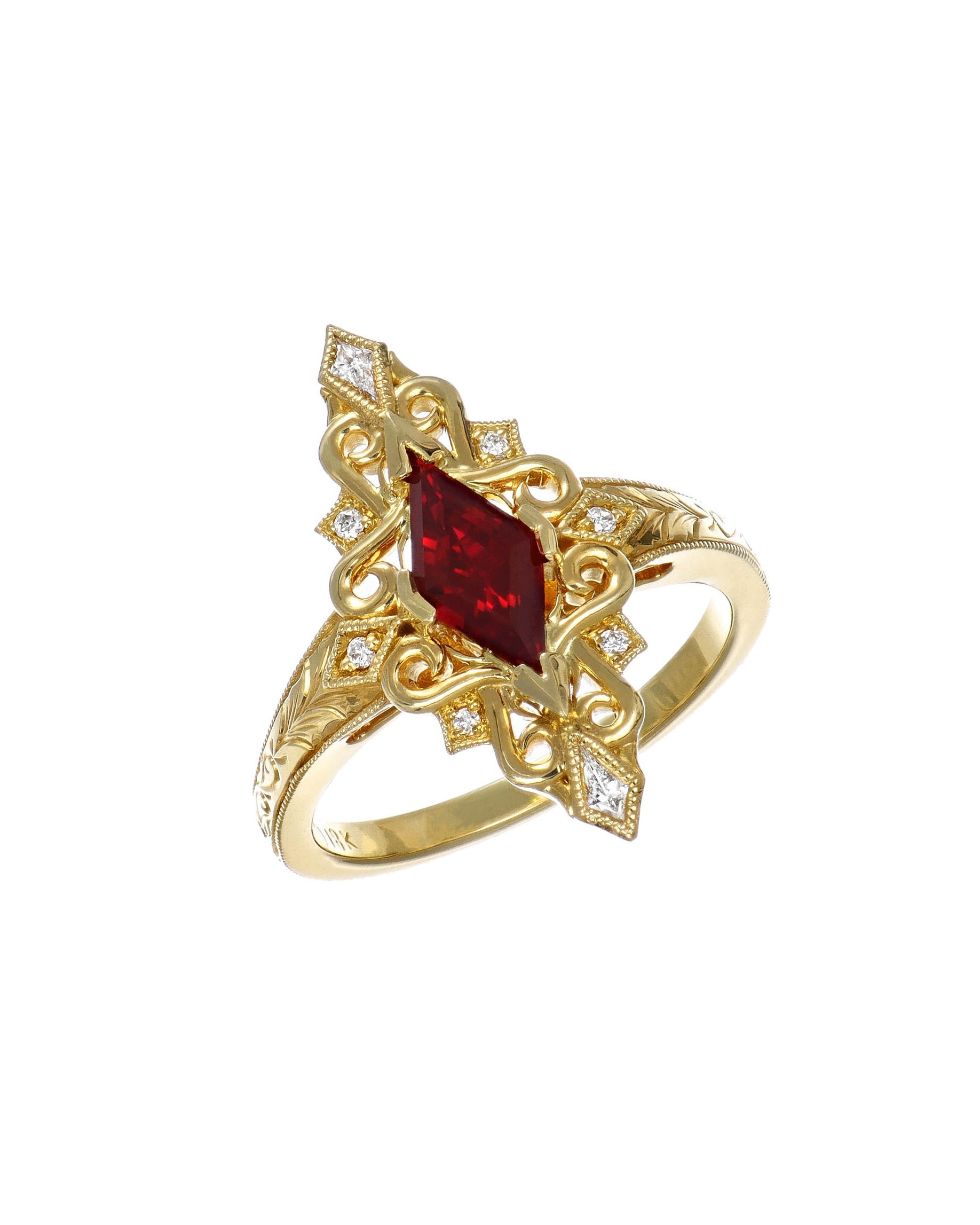 Gothic Inspired Ruby Cocktail Ring