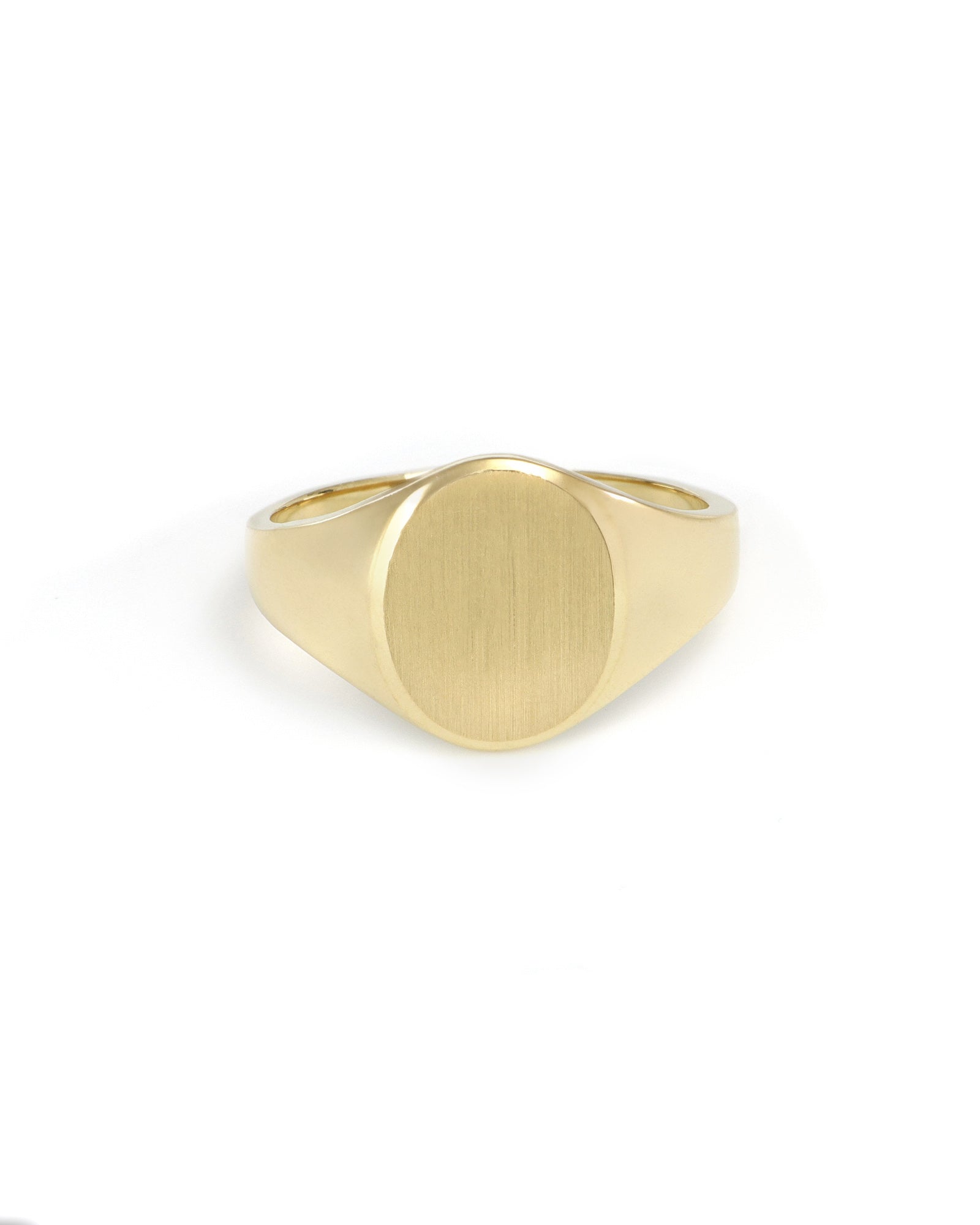 Engravable 14k Yellow Gold Oval Signet Ring