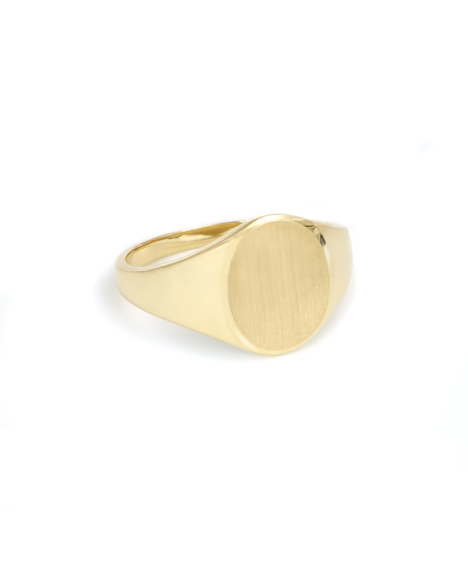 Engravable 14k Yellow Gold Oval Signet Ring