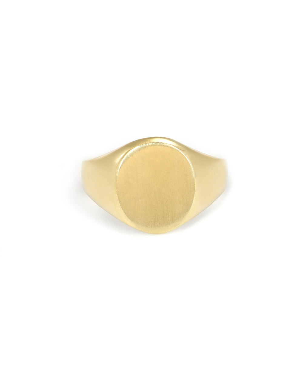 Engravable 14k Yellow Gold Circle Signet Ring