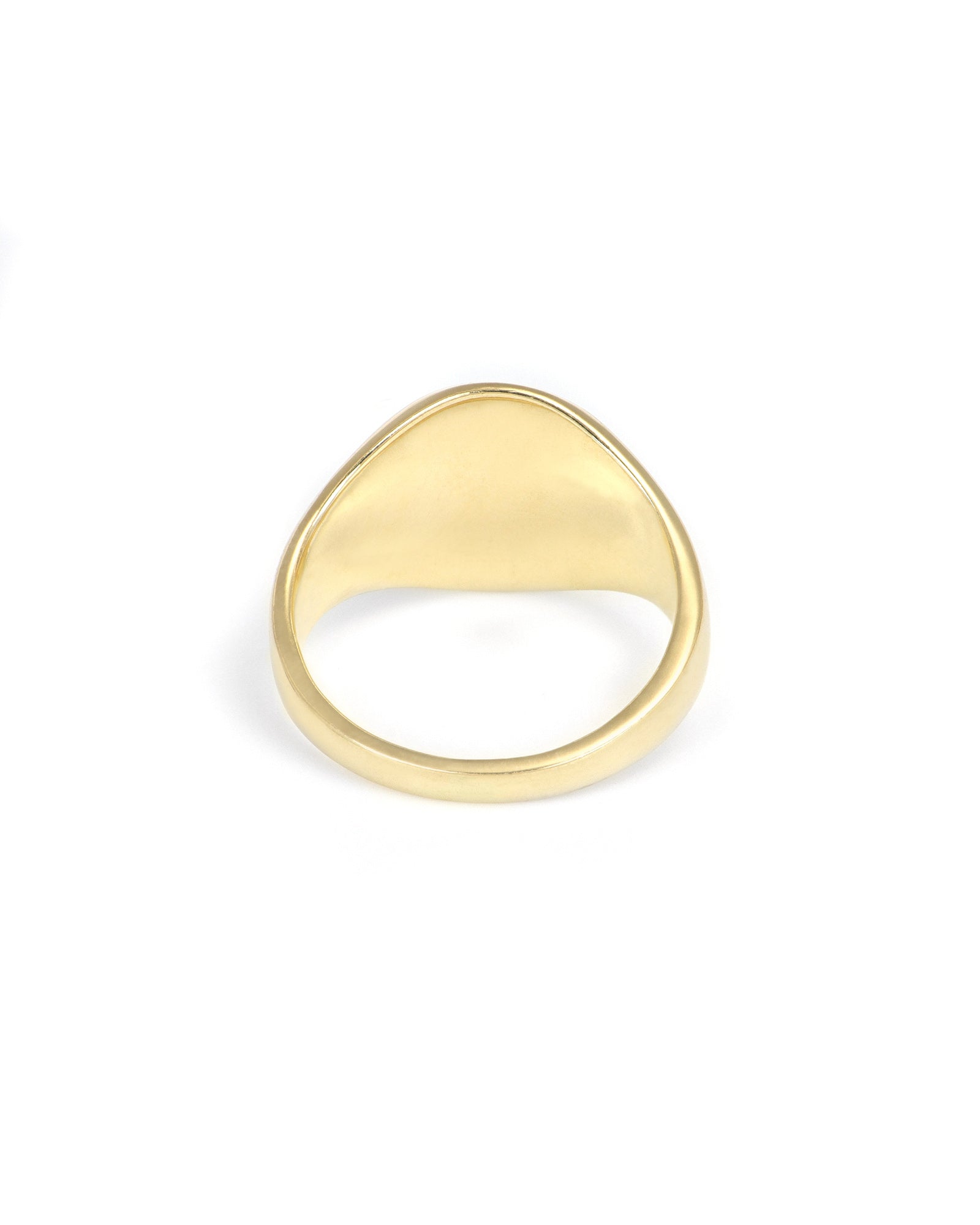 Engravable 14k Yellow Gold Circle Signet Ring