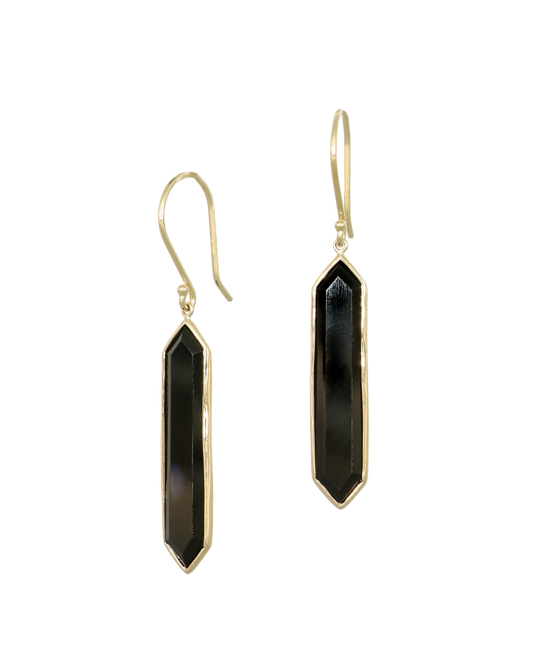 Hexagon Onyx Earrings