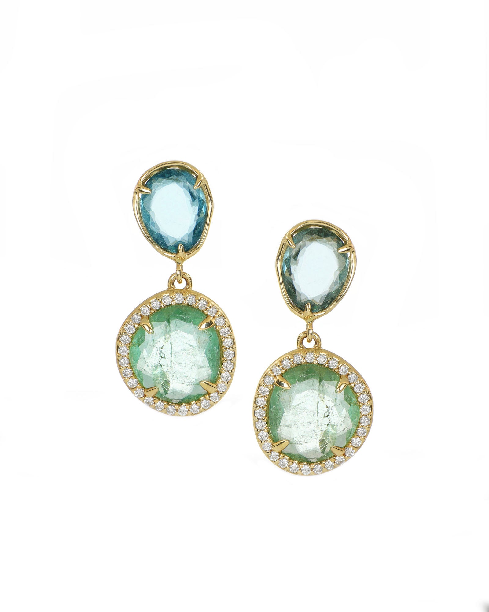 Tourmaline and Diamond Earrings
