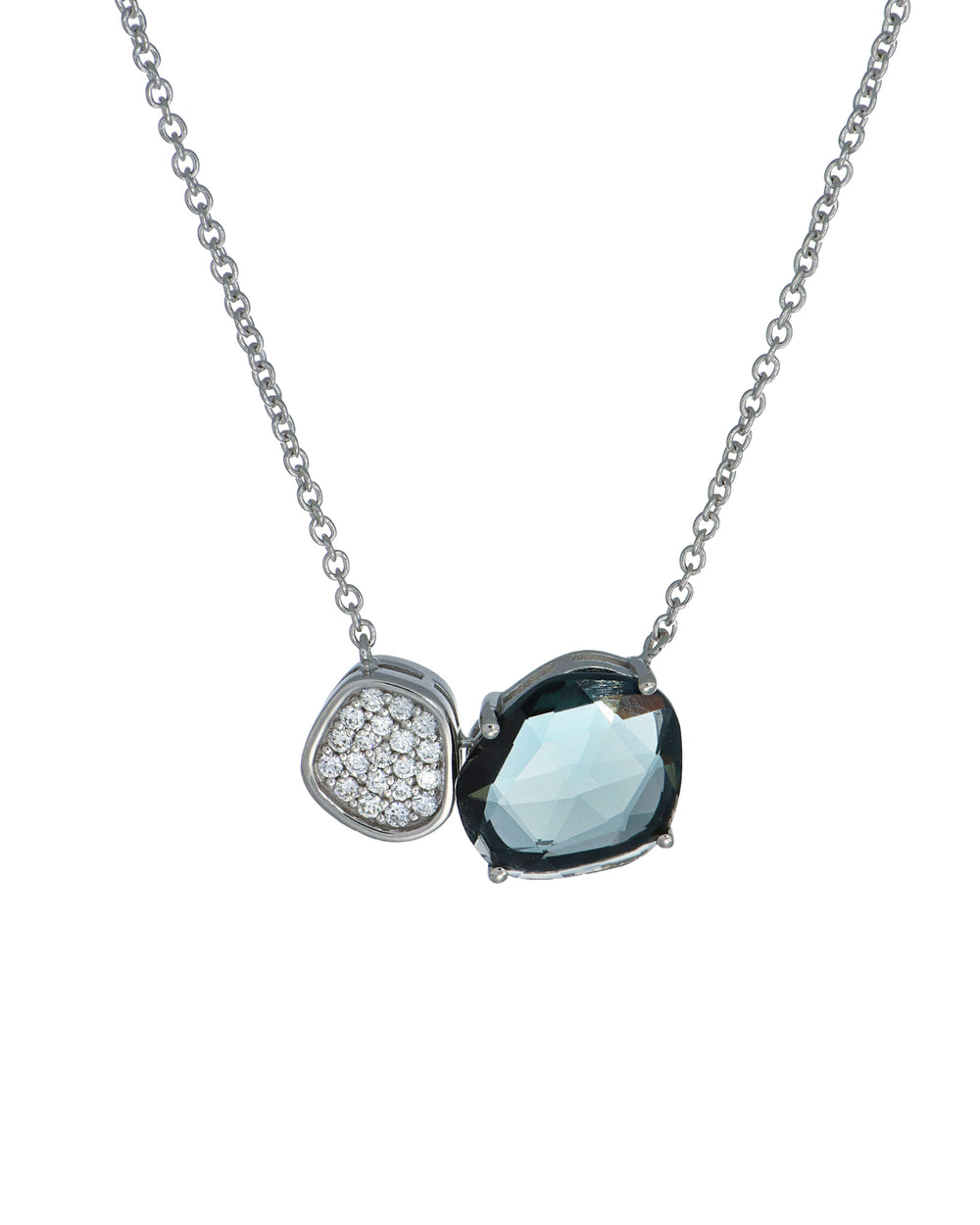 London Blue and Pave Necklace
