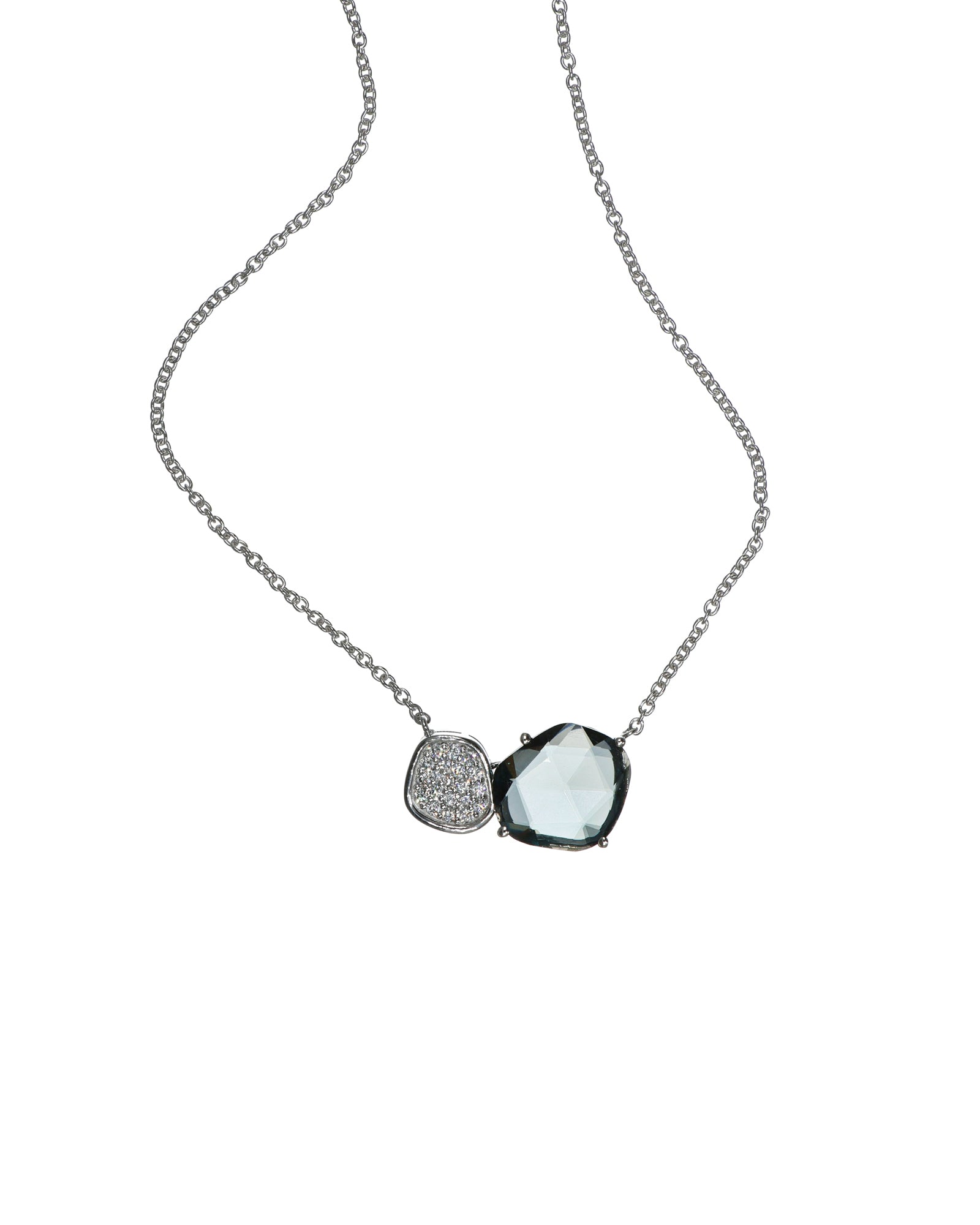London Blue and Pave Necklace
