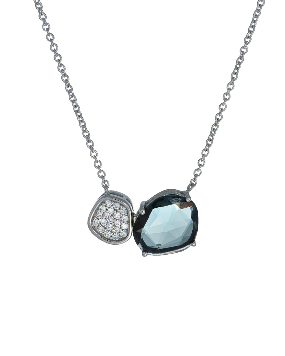London Blue and Pave Necklace