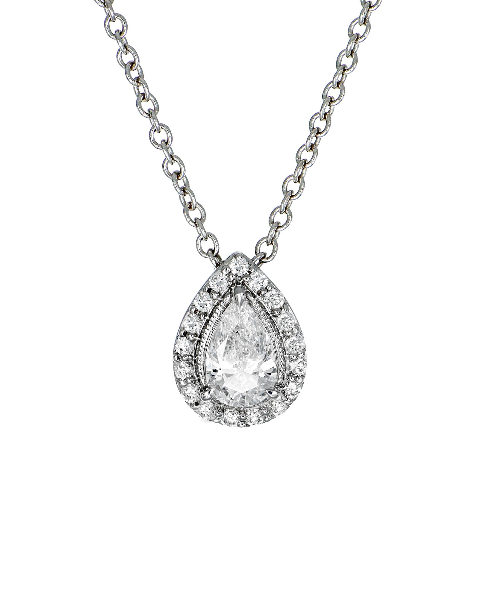 Pear Halo Lab Diamond Necklace