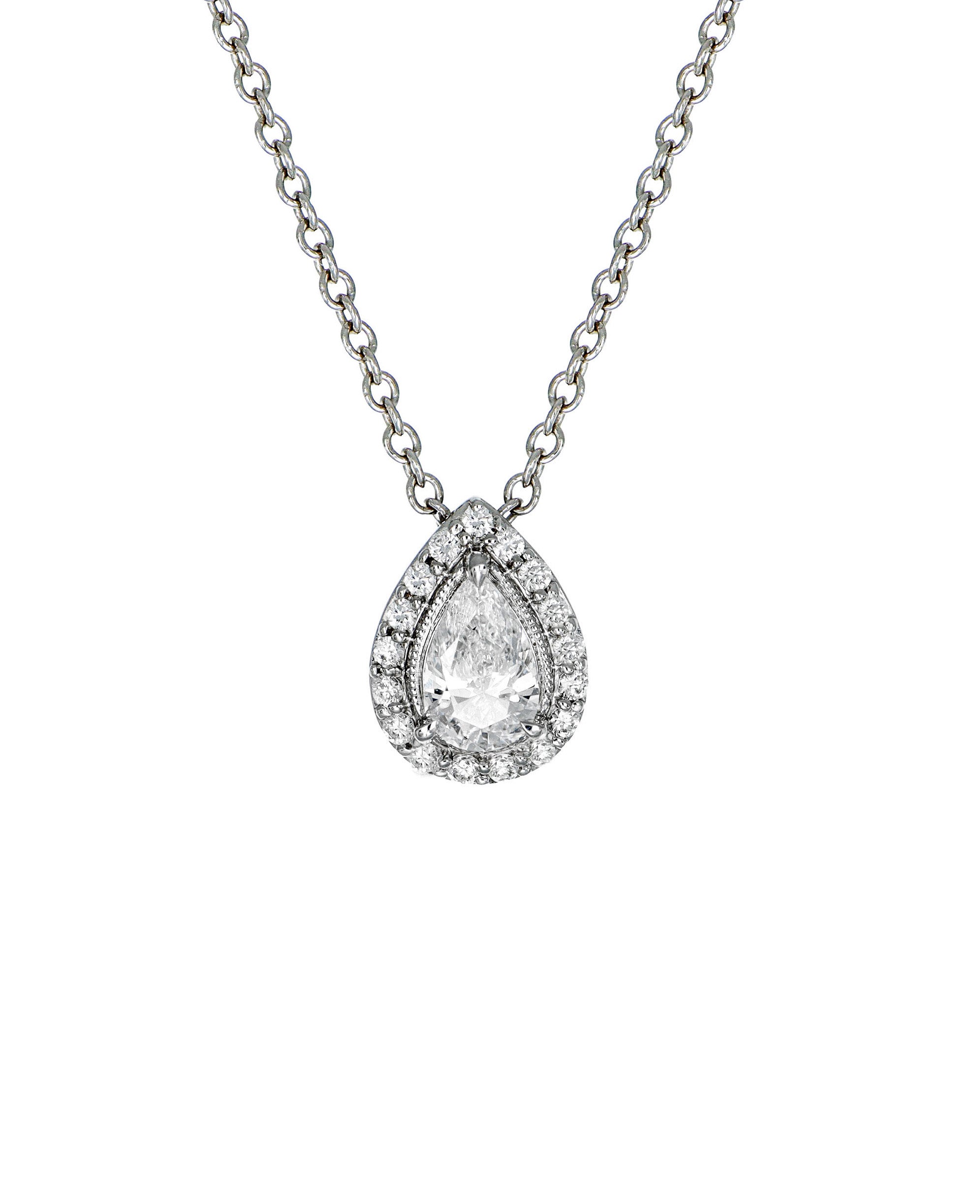 Pear Halo Lab Diamond Necklace