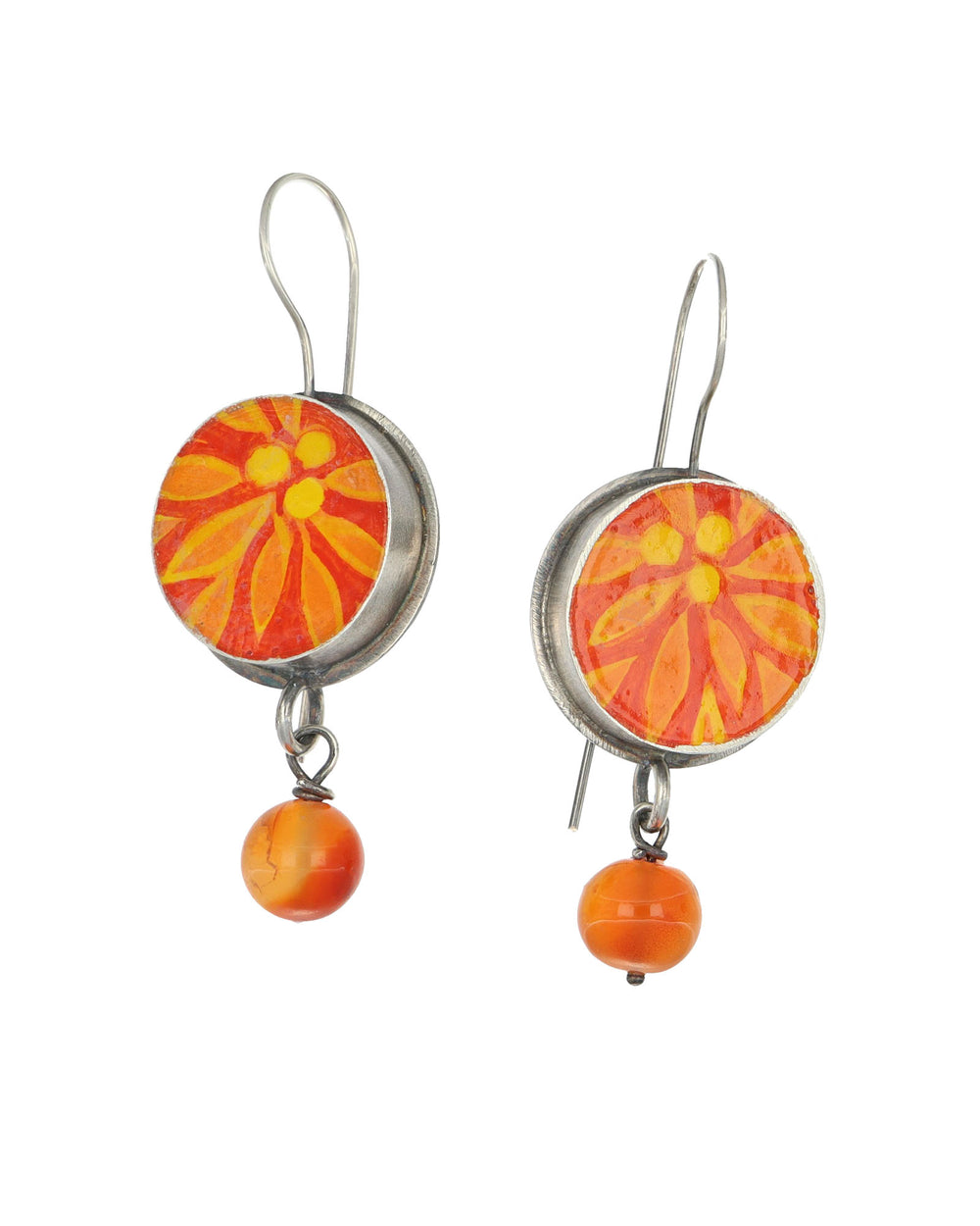 Orange and Red Leaves with Berries Earrings