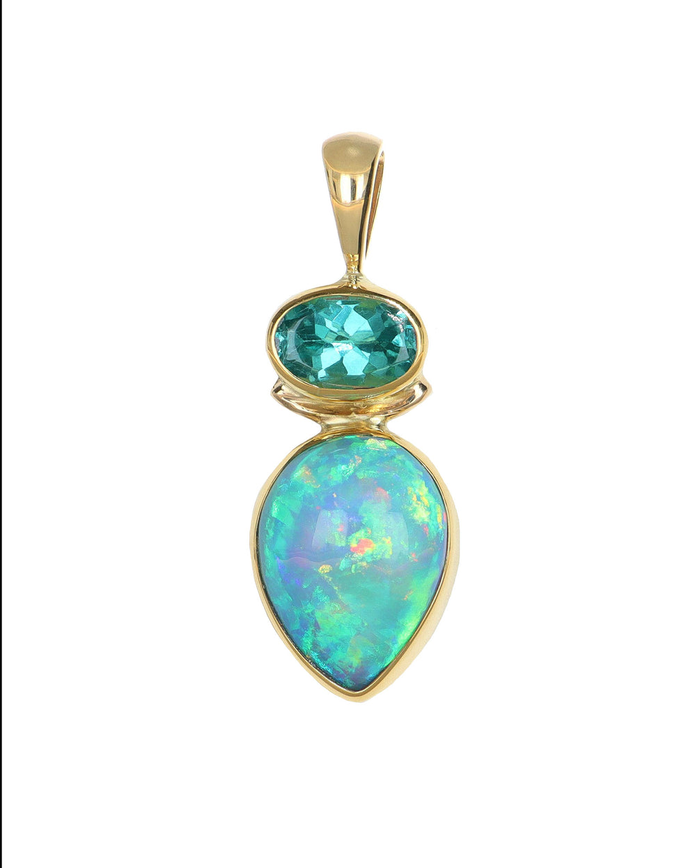Opal and Apatite Pendant