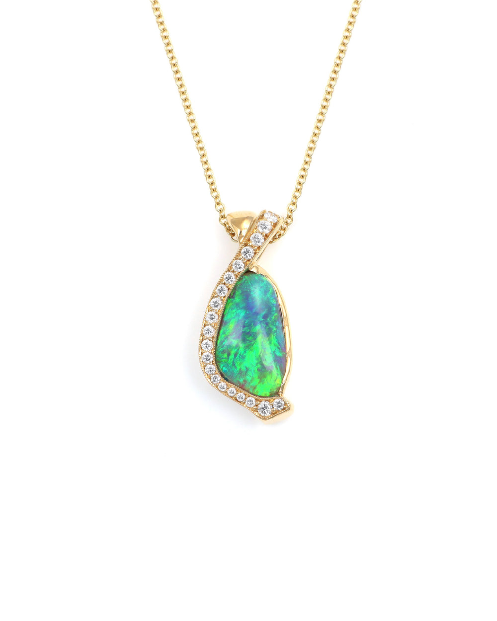 Opal and Diamond Pendant