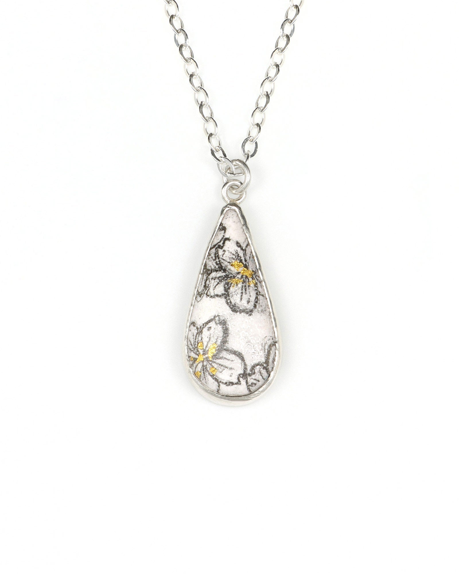 Cherry Blossom Teardrop Charm