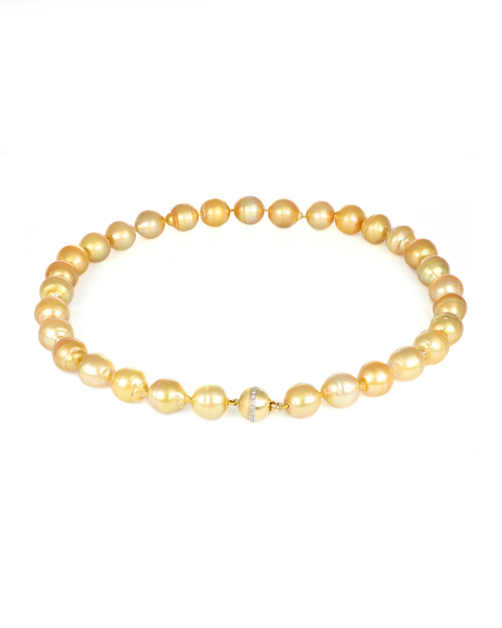 Tapered Gold Baroque South Sea Pearl Necklace