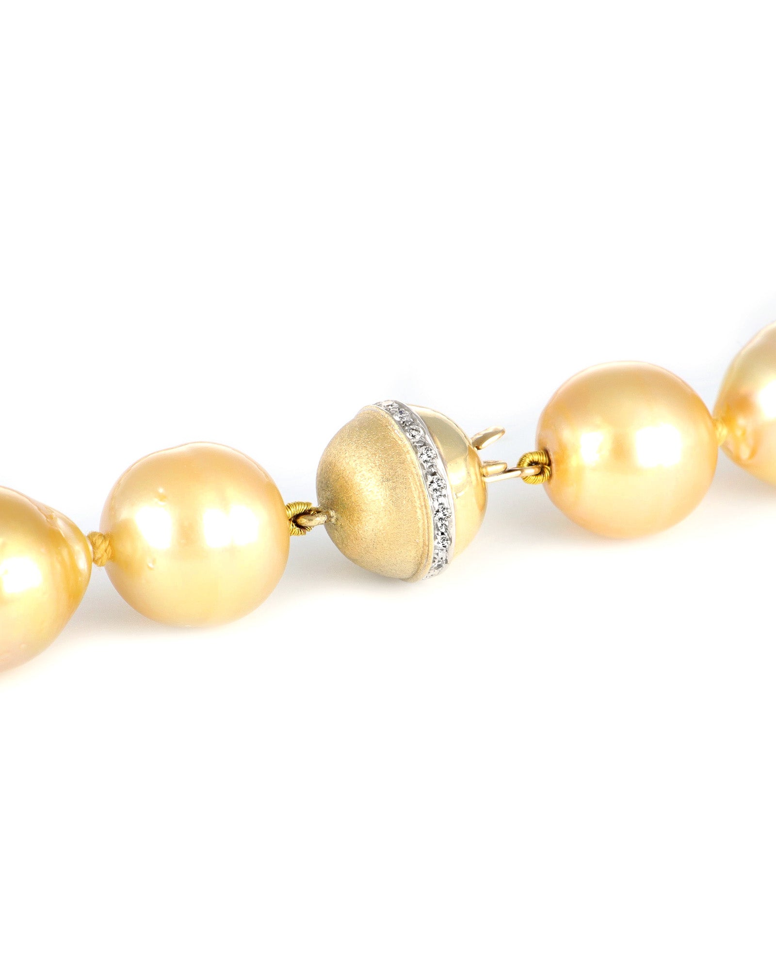 Tapered Gold Baroque South Sea Pearl Necklace