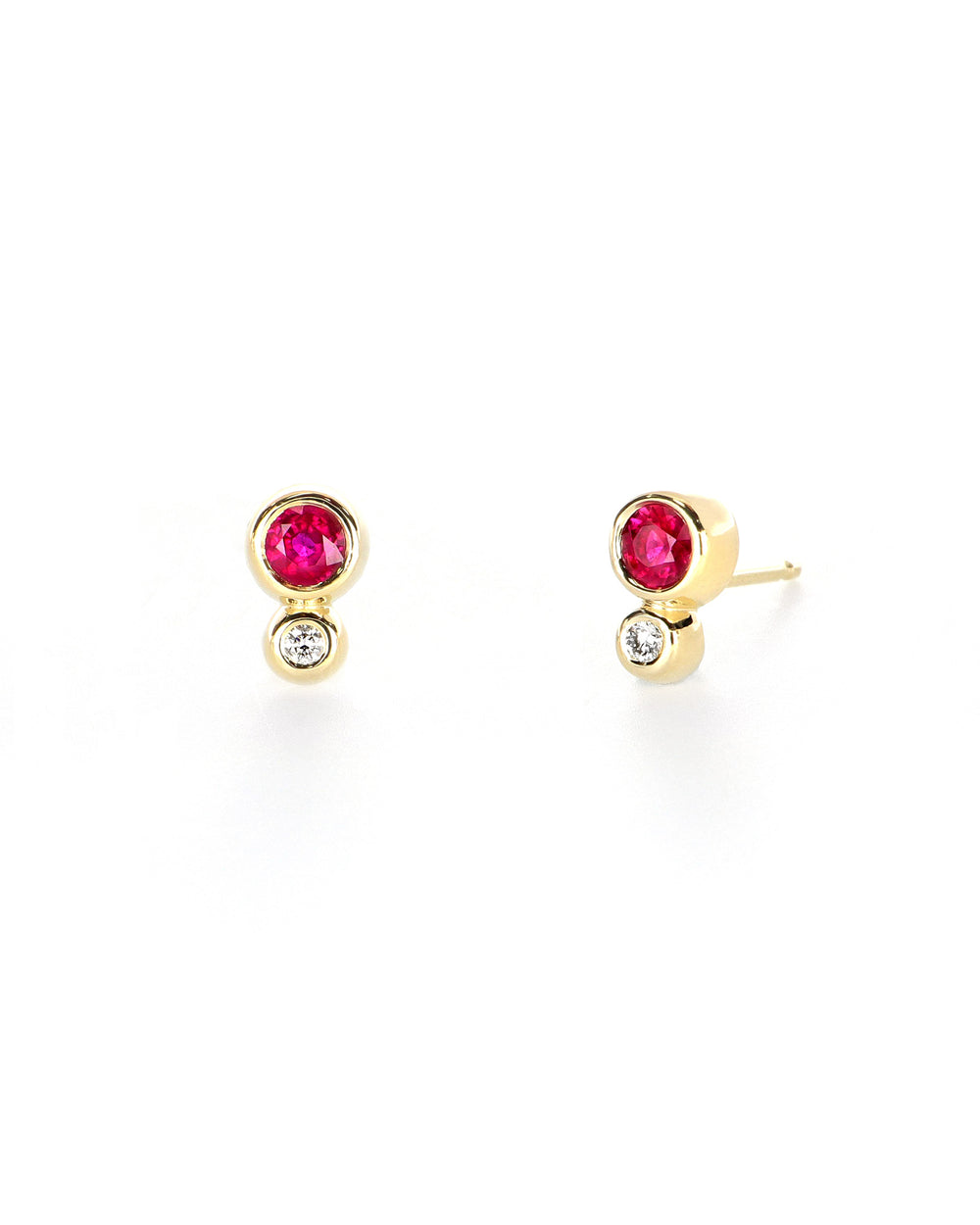 Ruby and Diamond Studs