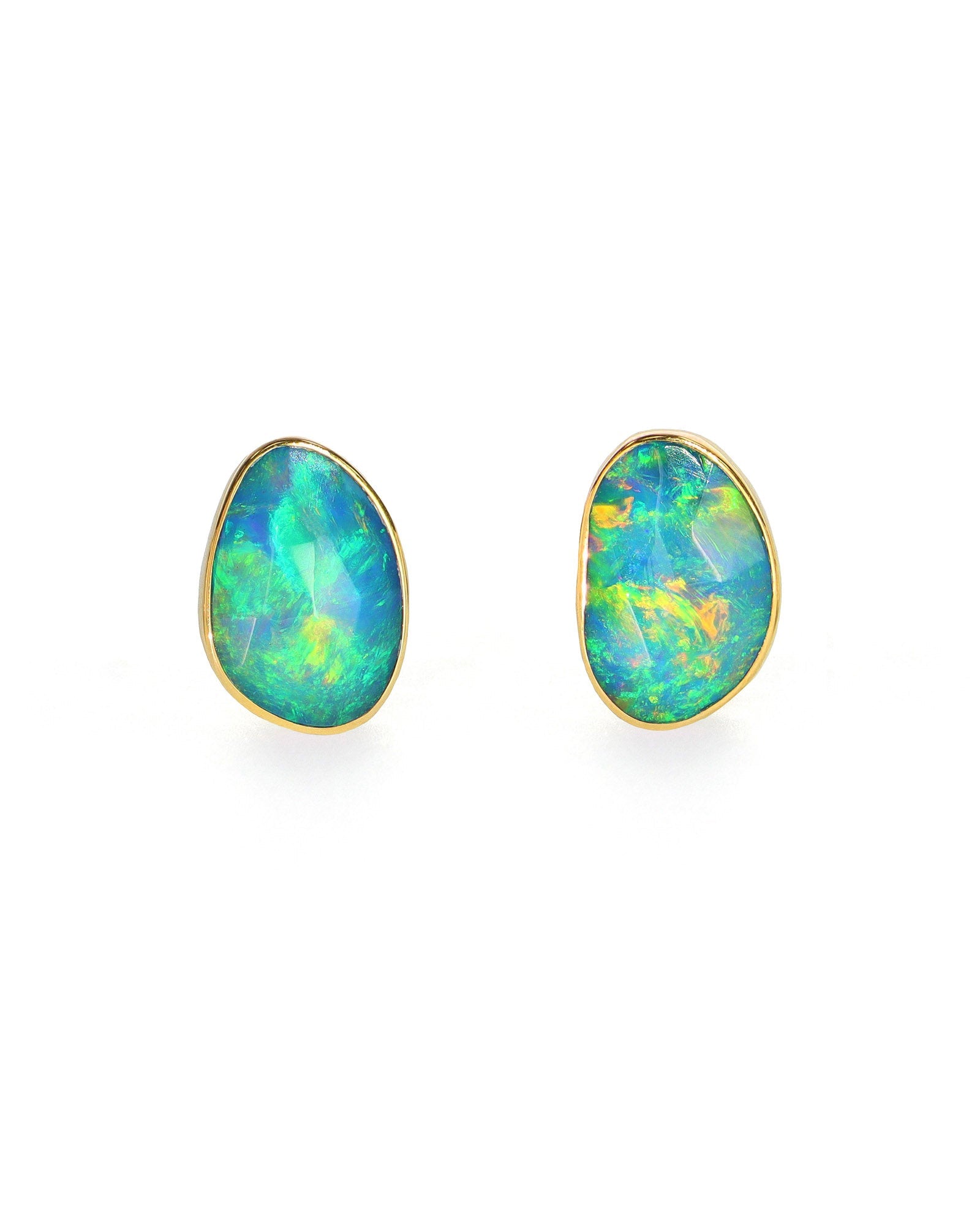 Oval Opal Stud Earrings