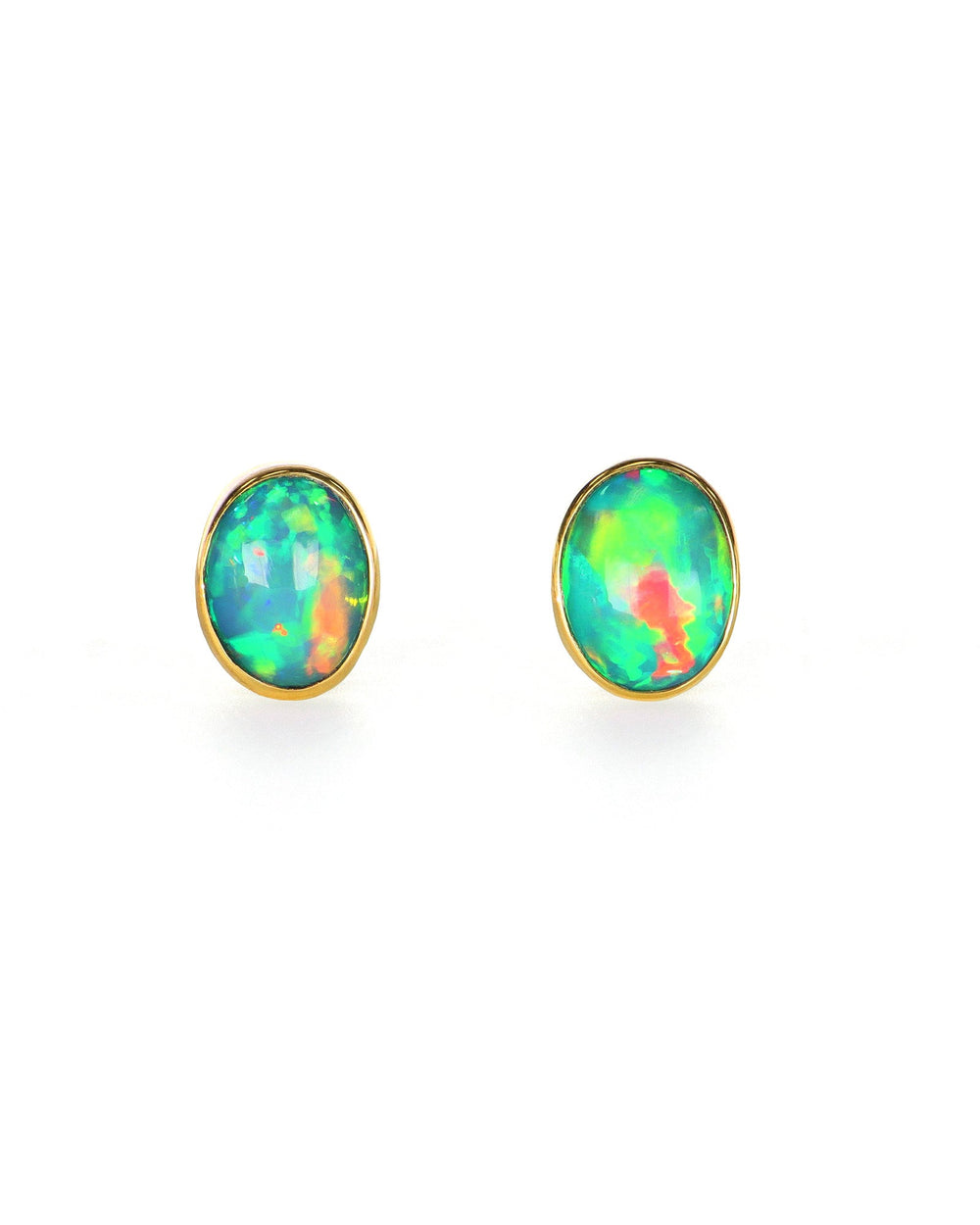 Small Oval Opal Earrings