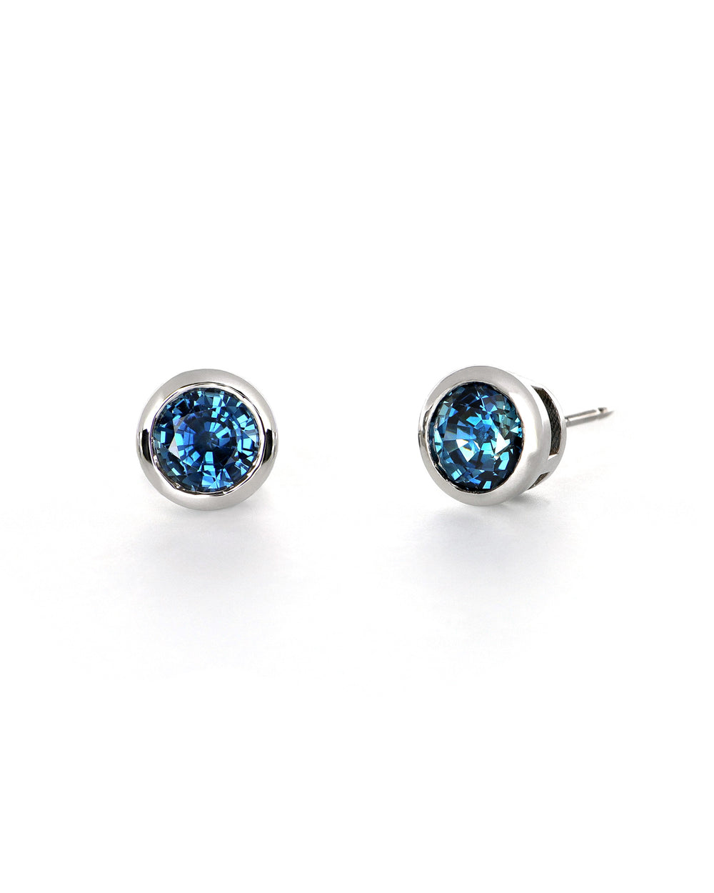 Blue Sapphire Platinum Earrings