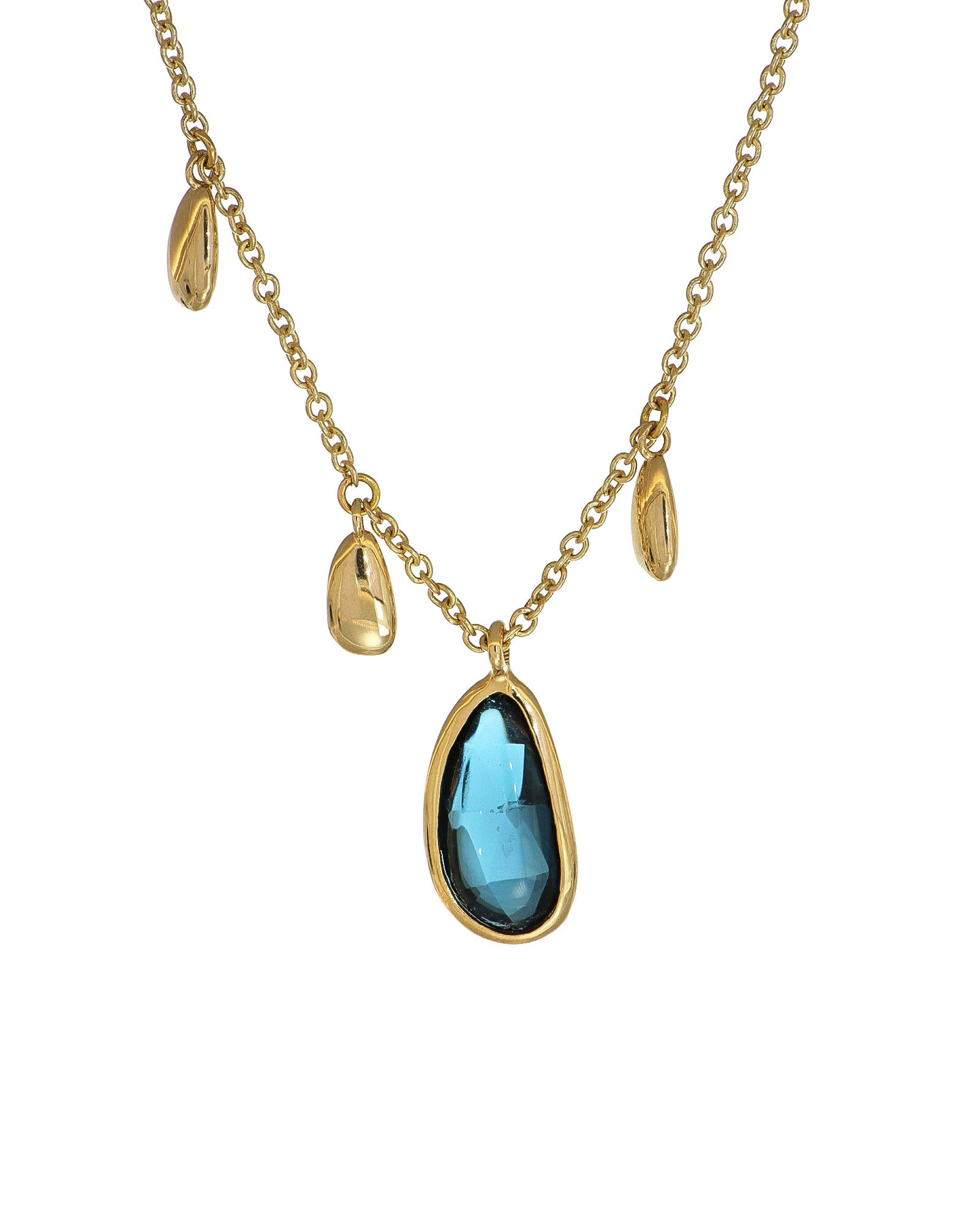 London Blue Topaz Droplet Necklace