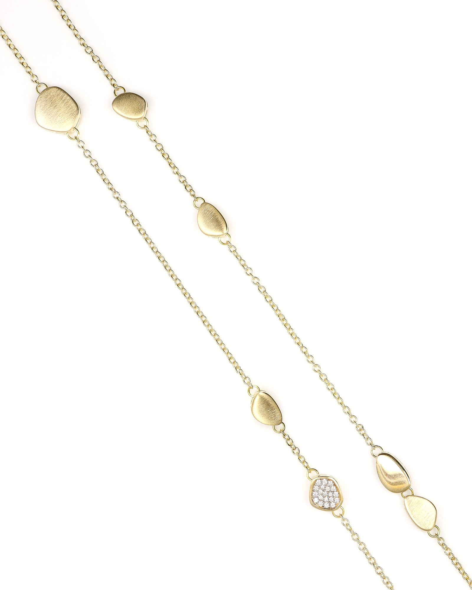 Pave Pebble Opera Necklace